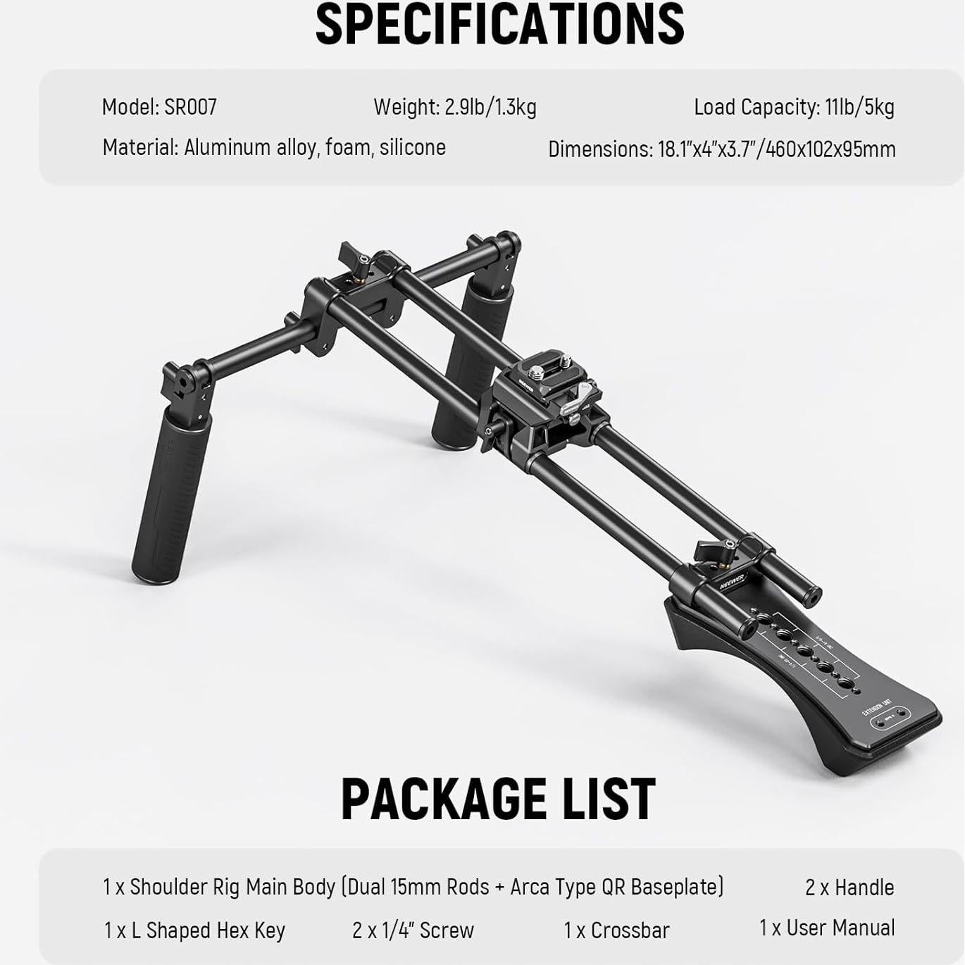 Soporte de Hombro NEEWER SR007 con Varillas de 15mm