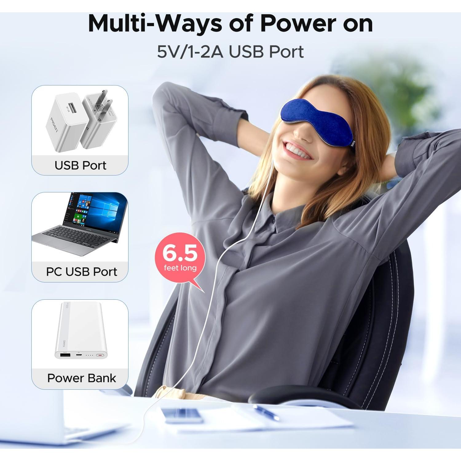 Máscara de Ojos Calentada Ezona USB con Control de Temperatura