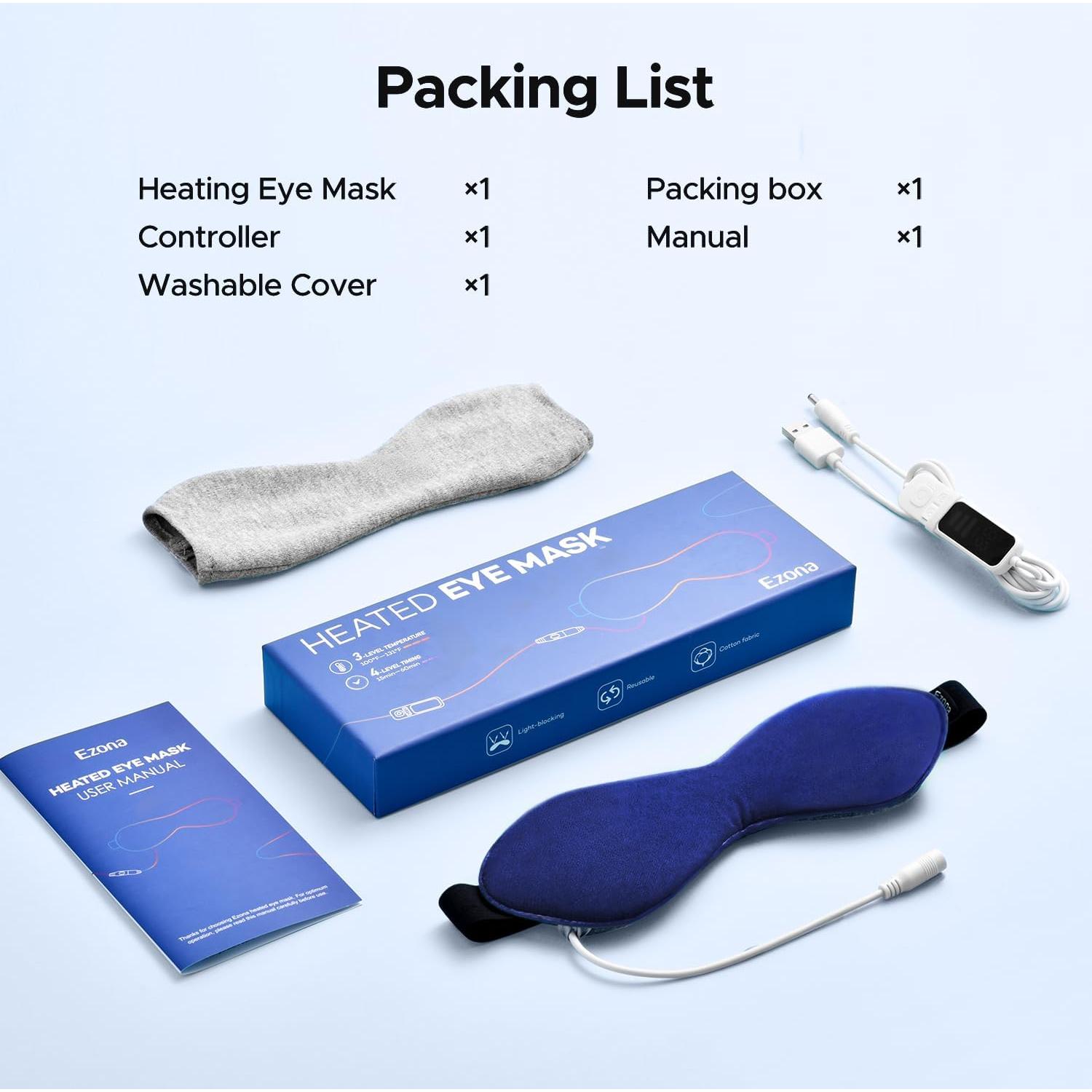 Máscara de Ojos Calentada Ezona USB con Control de Temperatura