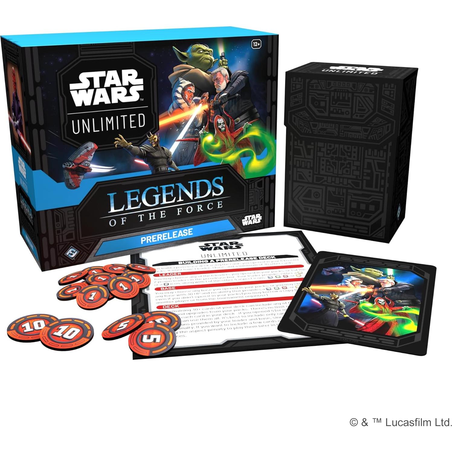Caja de Prerelease Star Wars Unlimited Leyendas de La Fuerza - 6 Paquetes de Mejora y Tarjetas Exclusivas