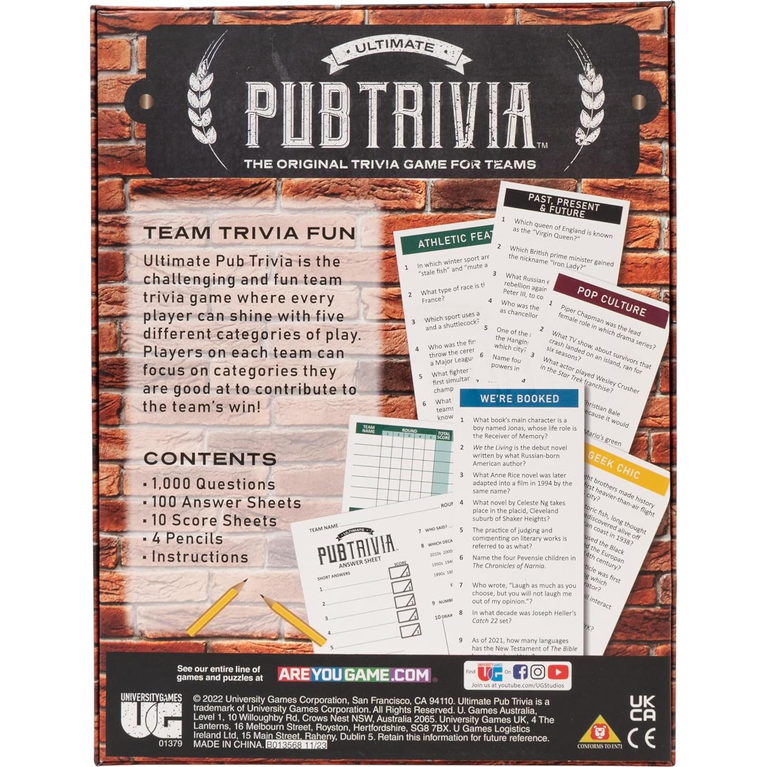 Juego de Trivia Ultimate Pub University Games para 4+ Jugadores