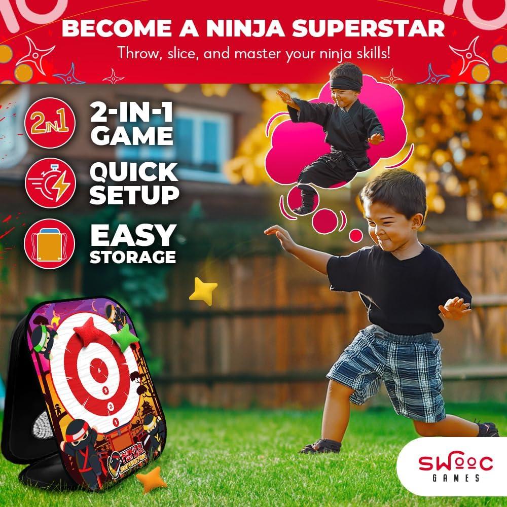 Juego de Corn Hole 2-en-1 SWOOC Ninja Superstar para Niños