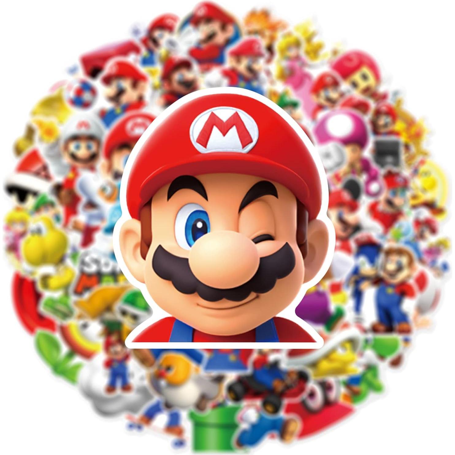 Calcomanías de Super Mario Bros Fcelery 50 Pcs Impermeables