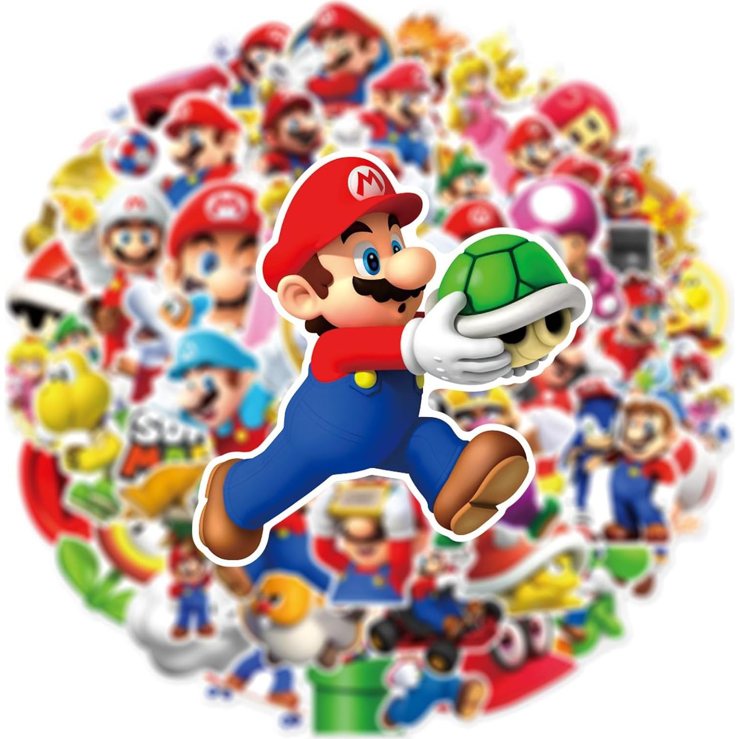 Calcomanías de Super Mario Bros Fcelery 50 Pcs Impermeables