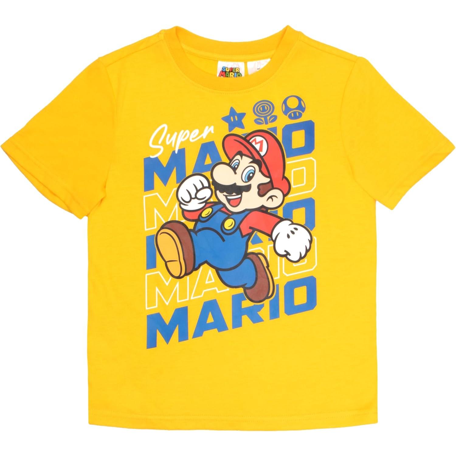 Conjunto 3 Piezas Super Mario Bros Niños - Camiseta y Pantalones