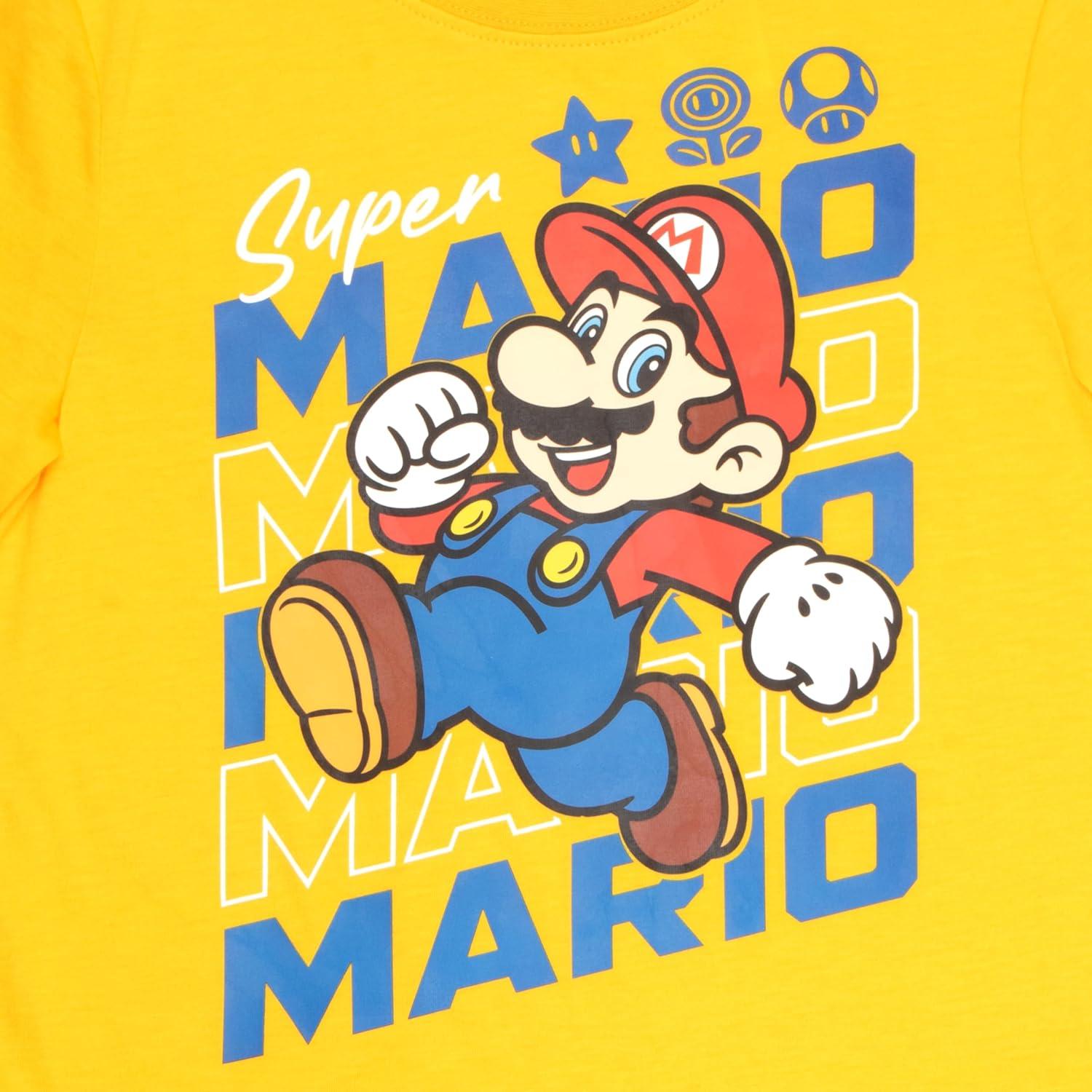 Conjunto 3 Piezas Super Mario Bros Niños - Camiseta y Pantalones