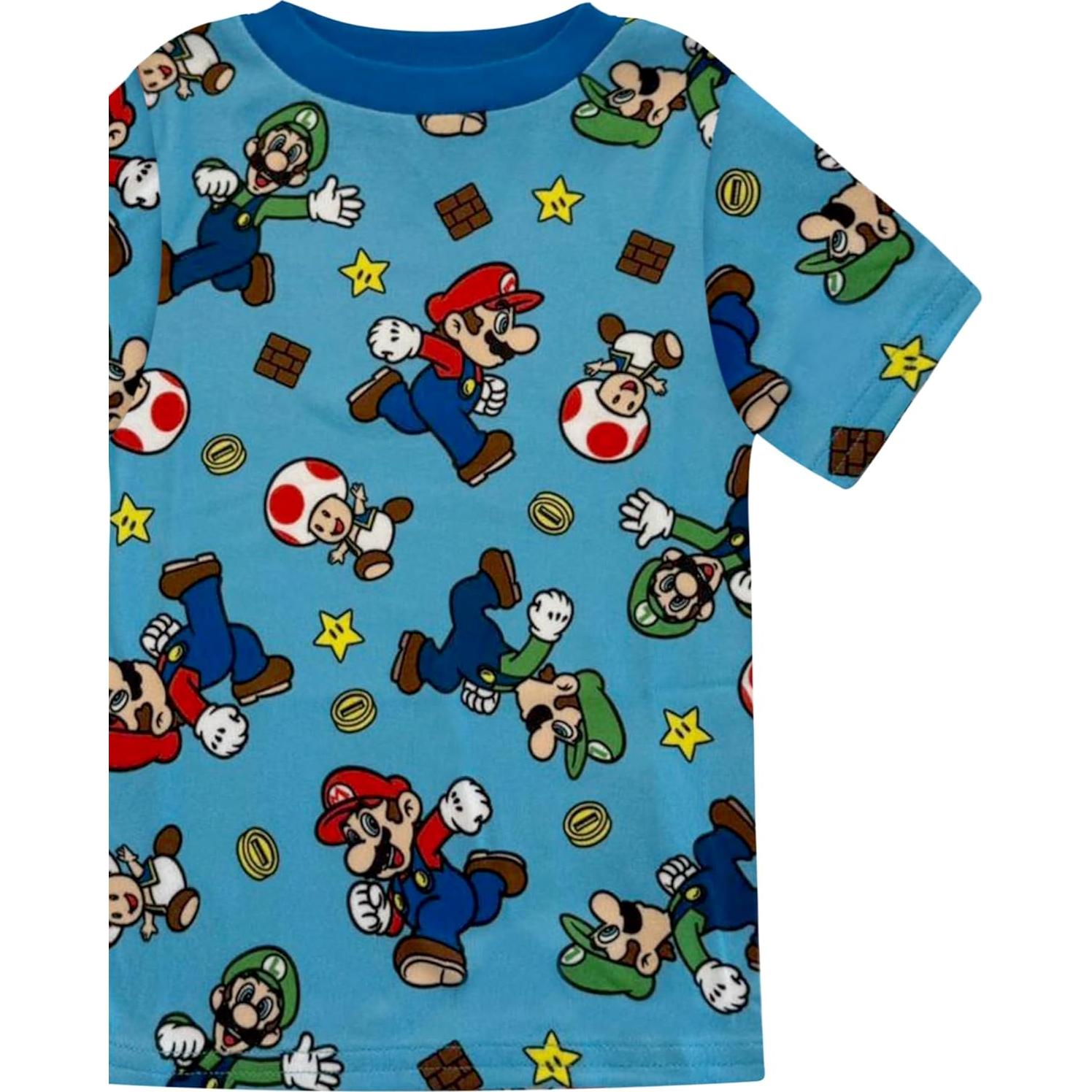 Conjunto de Pijamas 4 Piezas Super Mario Niños Talla 4-10