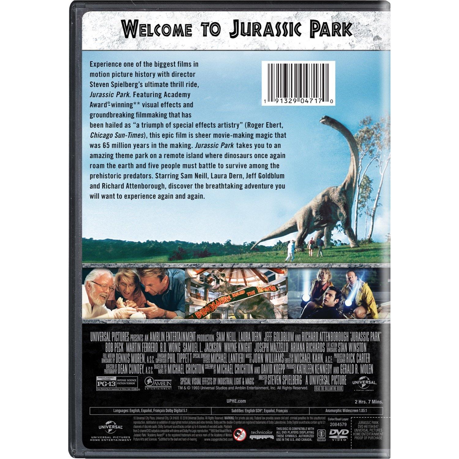 Película Parque Jurásico DVD - Steven Spielberg - 2h07m