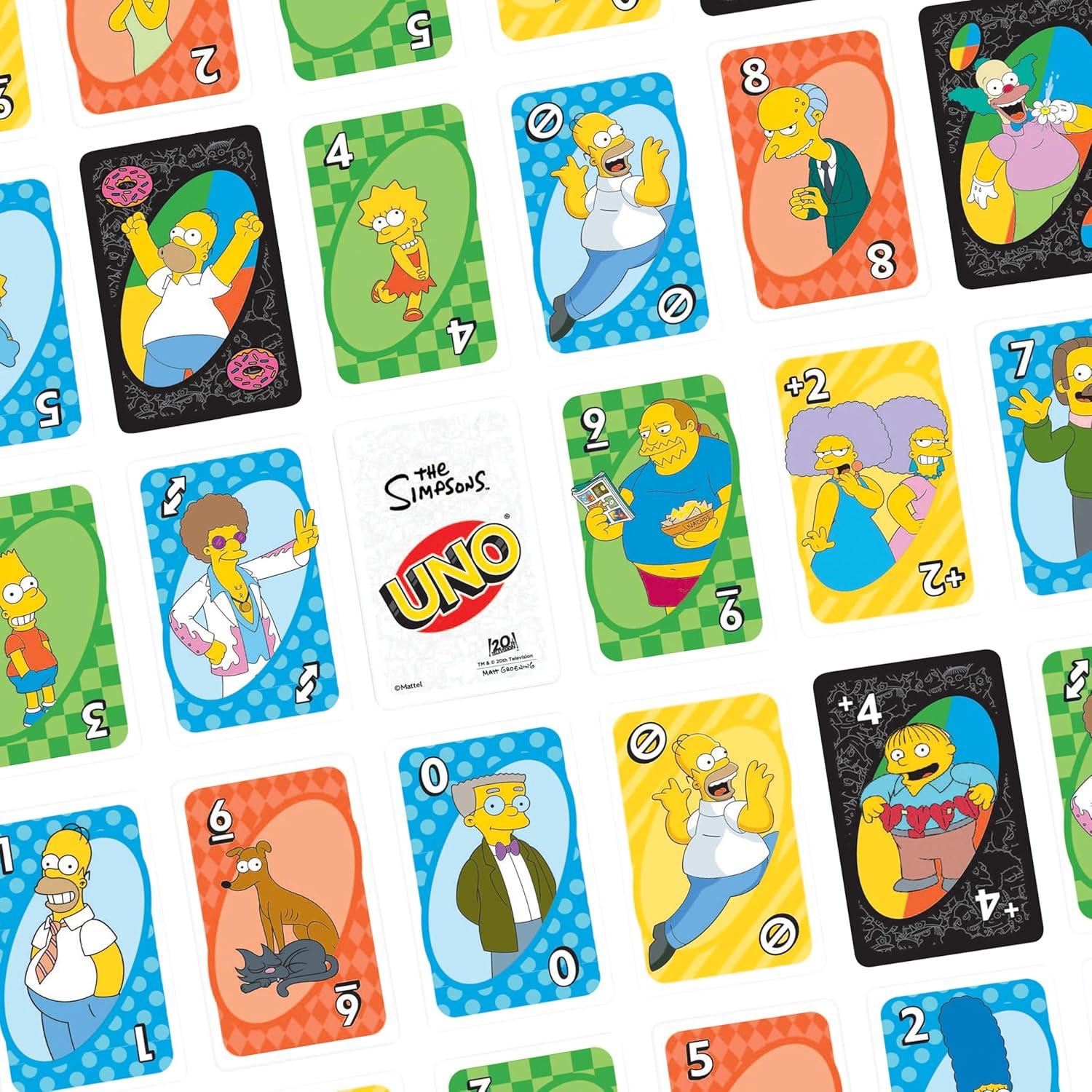 Juego de Cartas UNO Los Simpsons Mattel 2-10 Jugadores