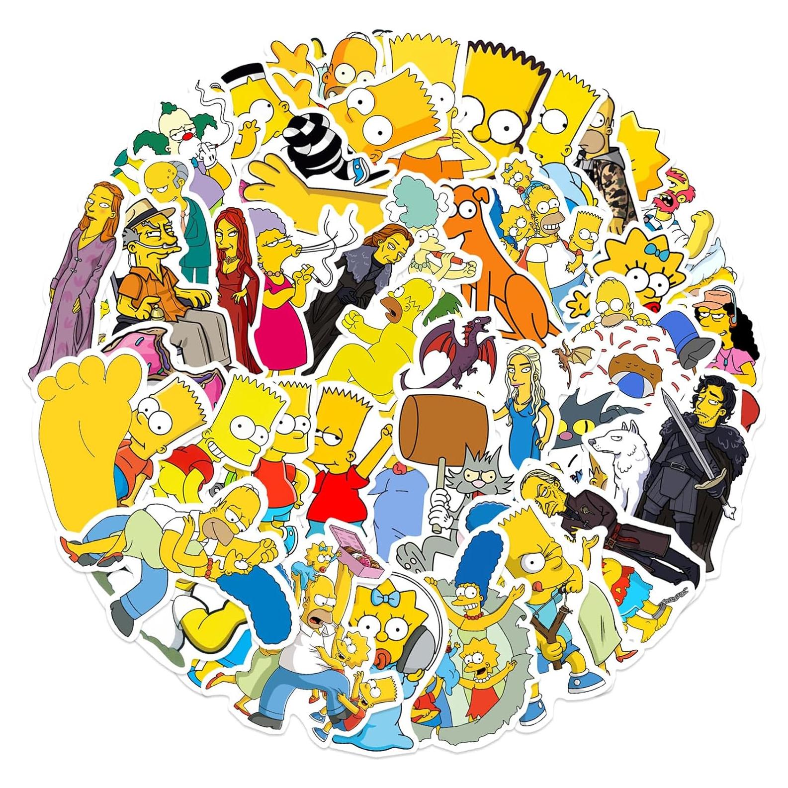 50 Pegatinas de Vinilo Impermeables Los Simpson - LXYRDHOQPW