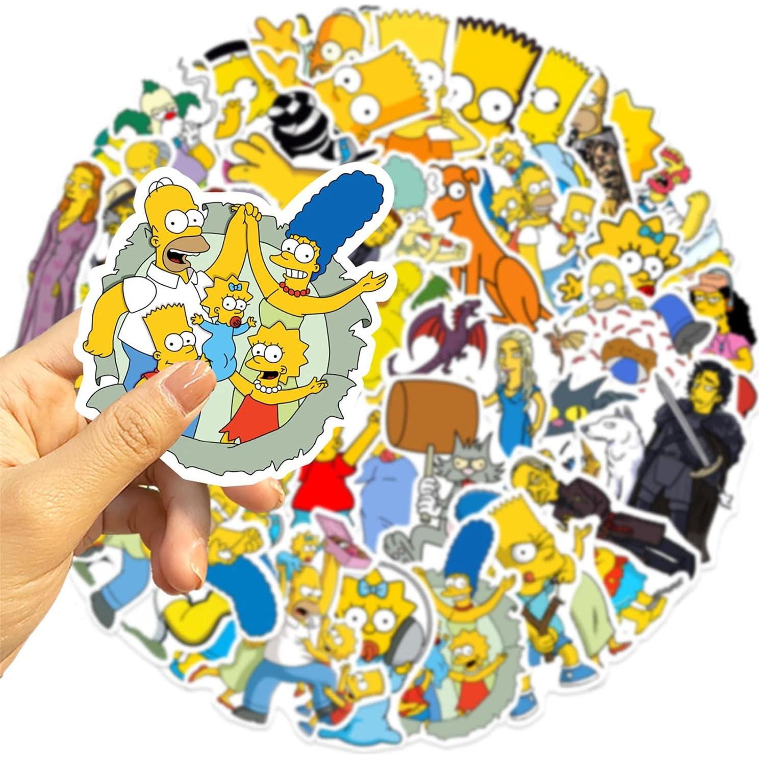 50 Pegatinas de Vinilo Impermeables Los Simpson - LXYRDHOQPW
