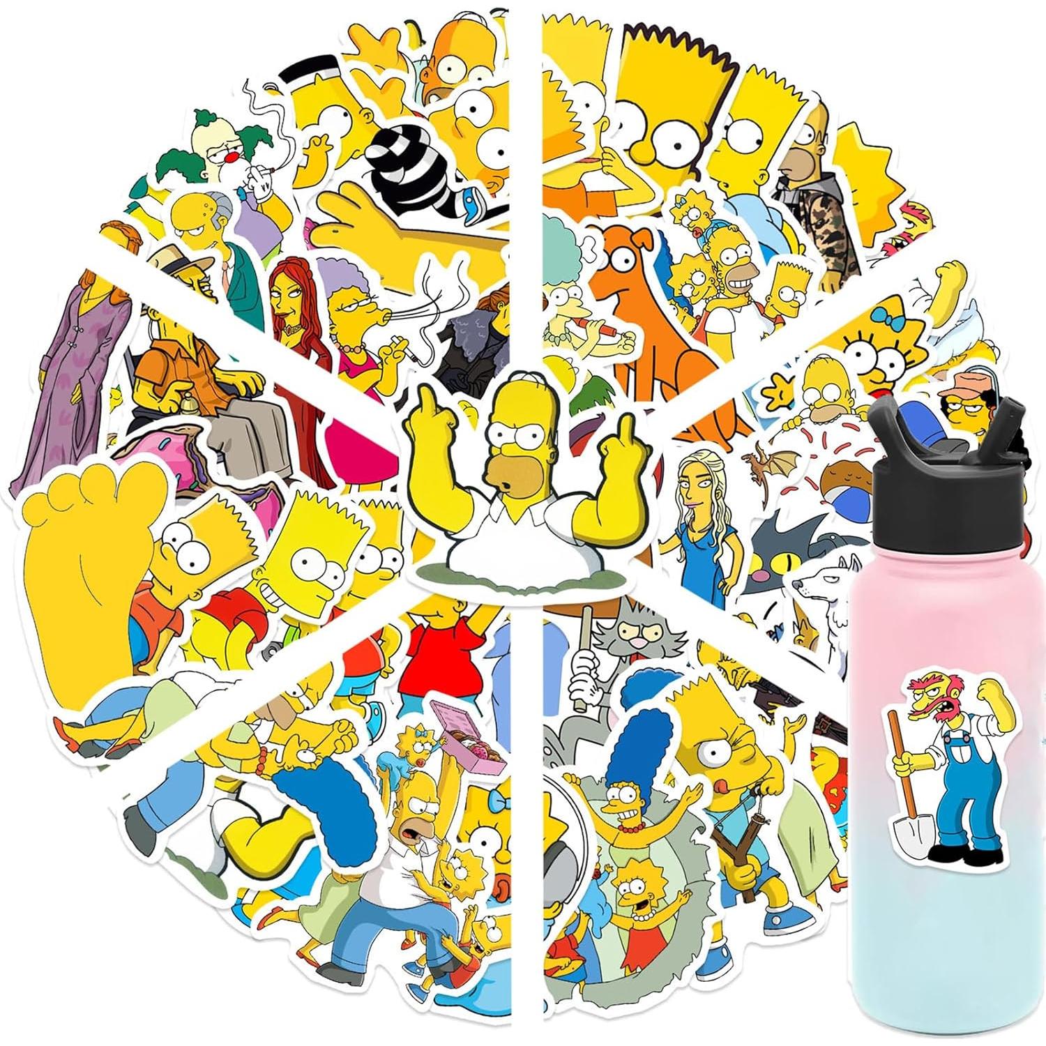 50 Pegatinas de Vinilo Impermeables Los Simpson - LXYRDHOQPW