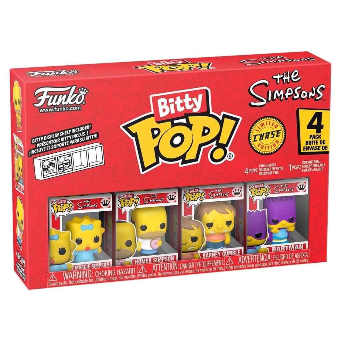 Funko Pop! Bitty Colección Simpsons - Maggie, Homer, Barney y Sorpresa