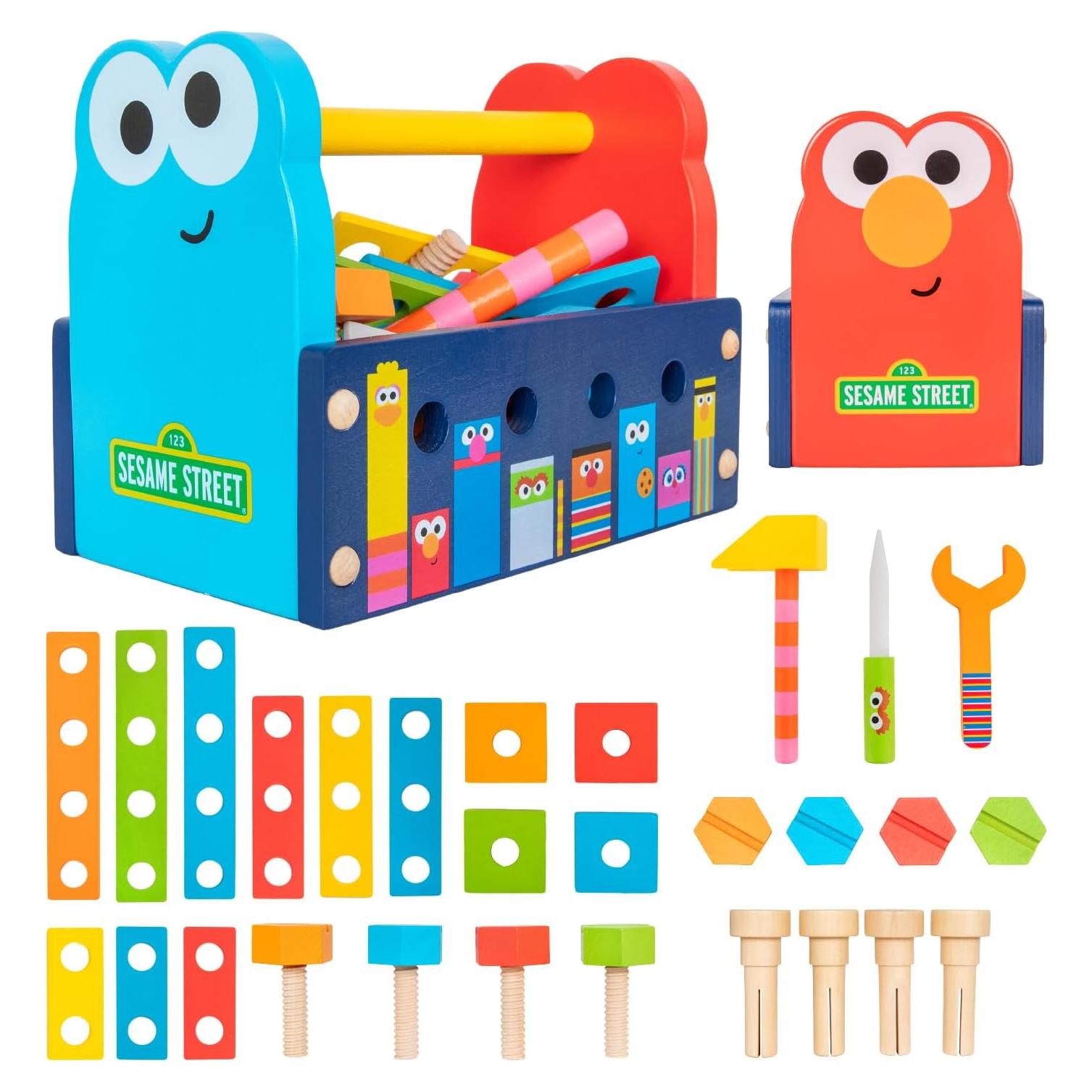 Caja de Herramientas de Madera Sesame Street 25 Piezas