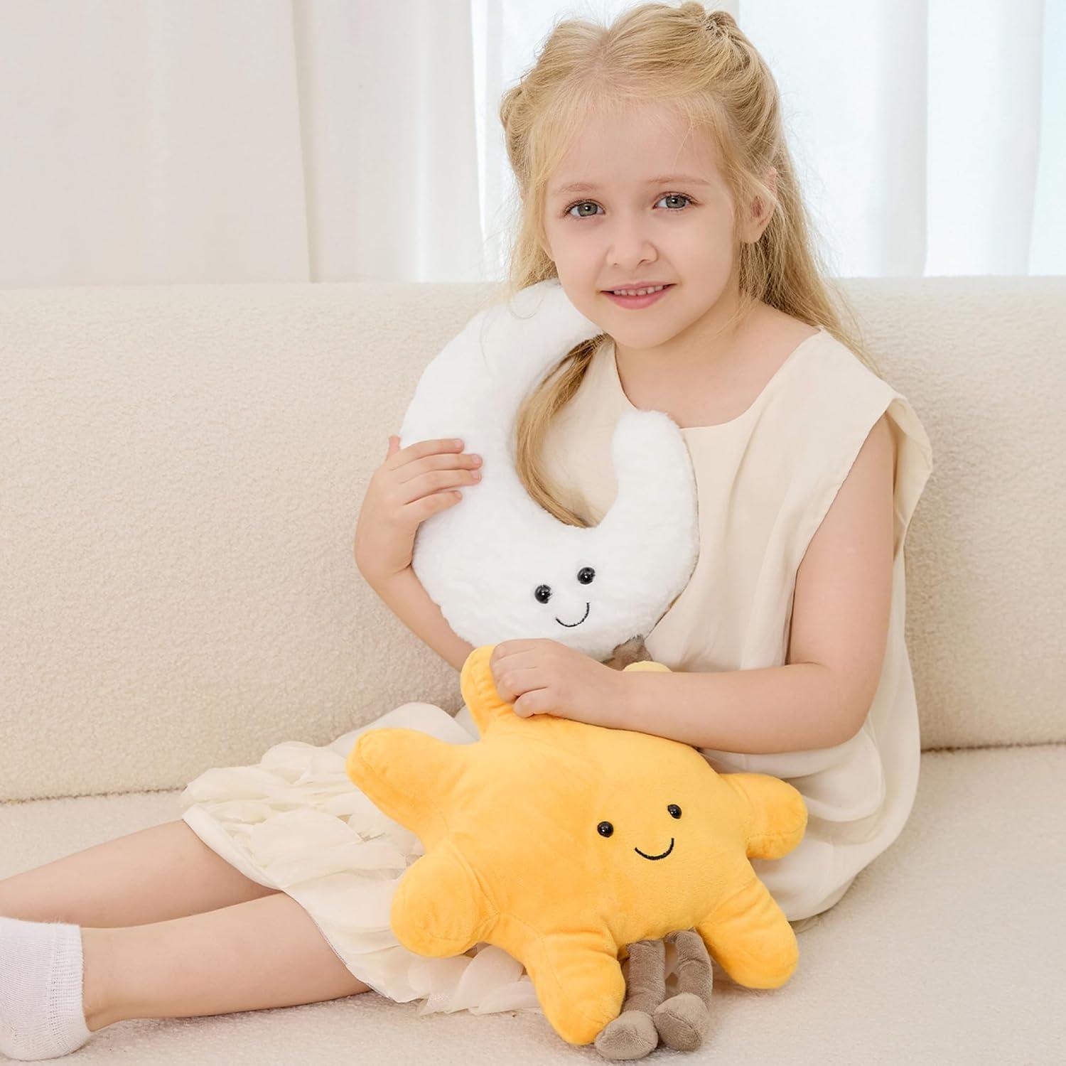 XYG® Set de Peluches Sol y Luna 33 cm - Juguetes Suaves