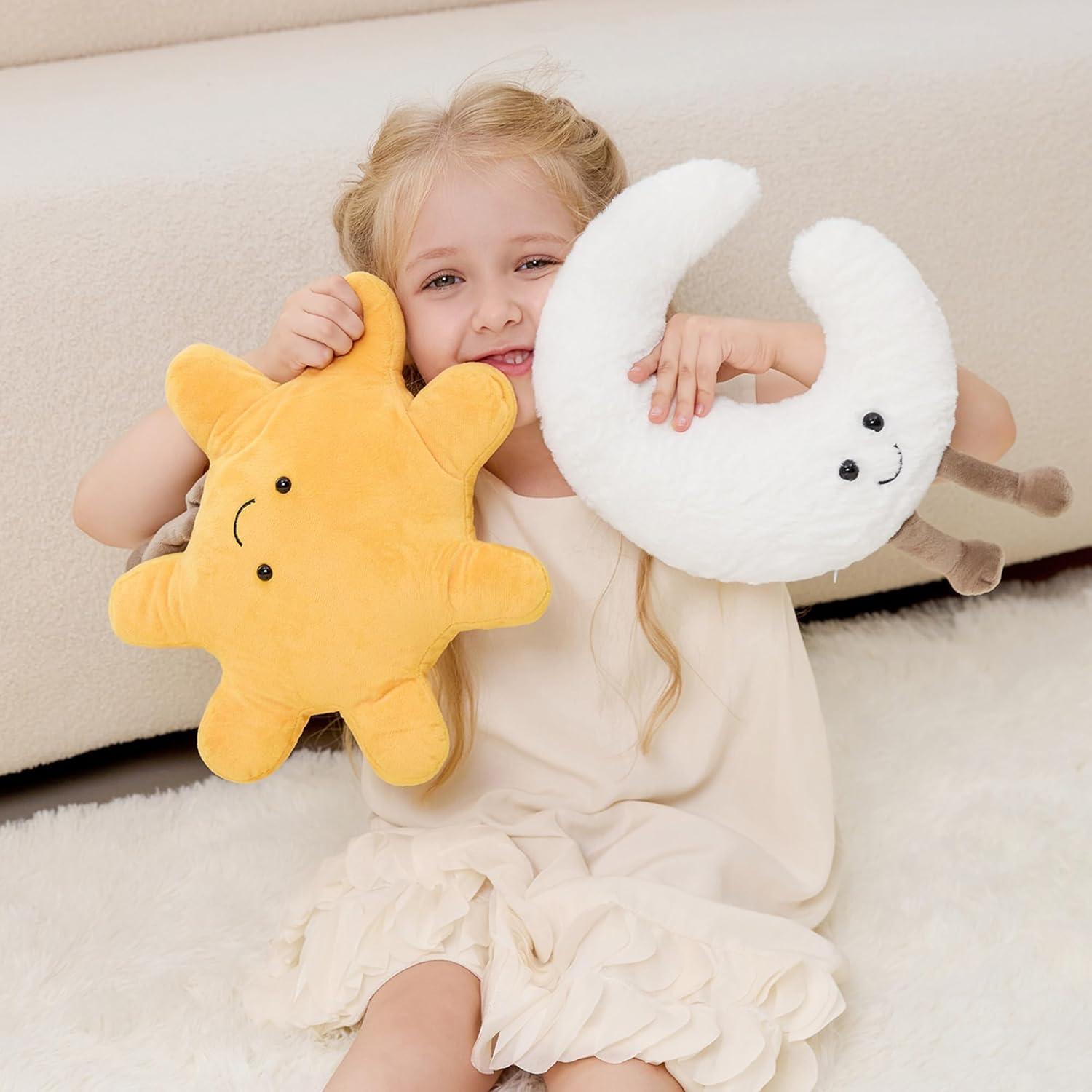 XYG® Set de Peluches Sol y Luna 33 cm - Juguetes Suaves