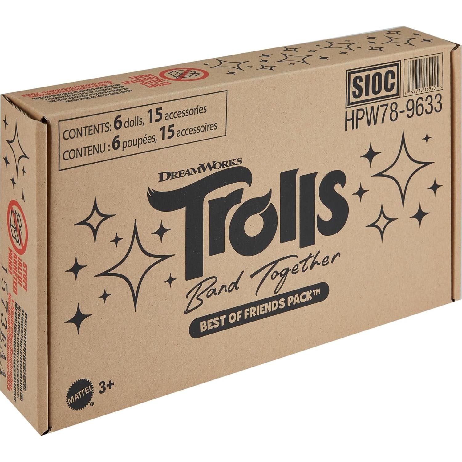 Juguetes Mattel DreamWorks Trolls Paquete Mejores Amigos 7 Figuras