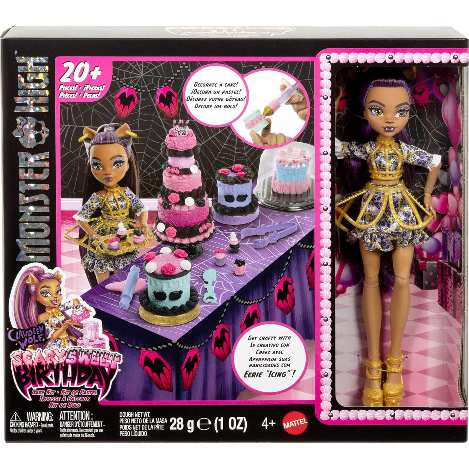 Kit de Pastel de Cumpleaños Monster High Clawdeen Wolf 20 Accesorios