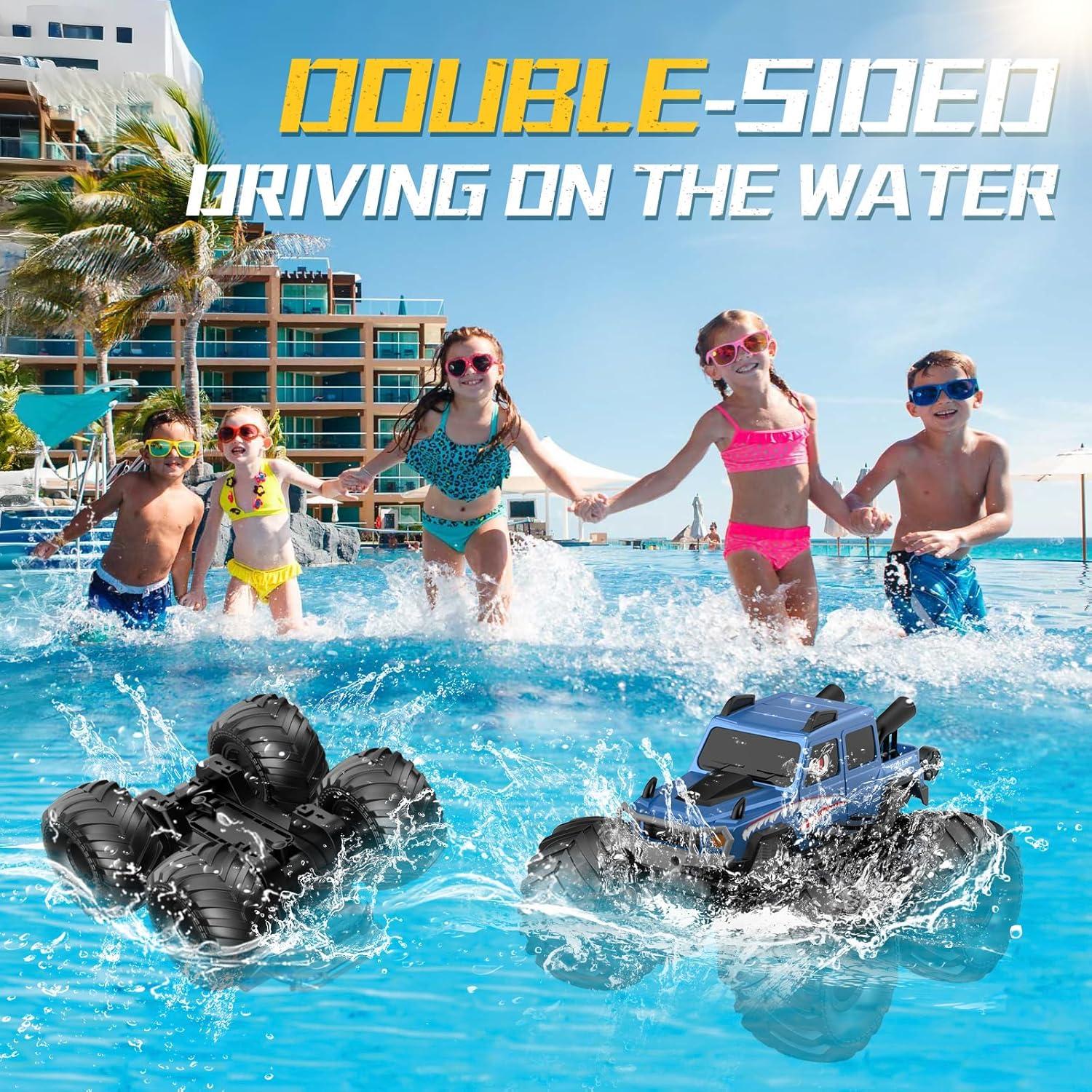 Camión RC NQD 4x4 Anfibio Azul a Prueba de Agua 360°