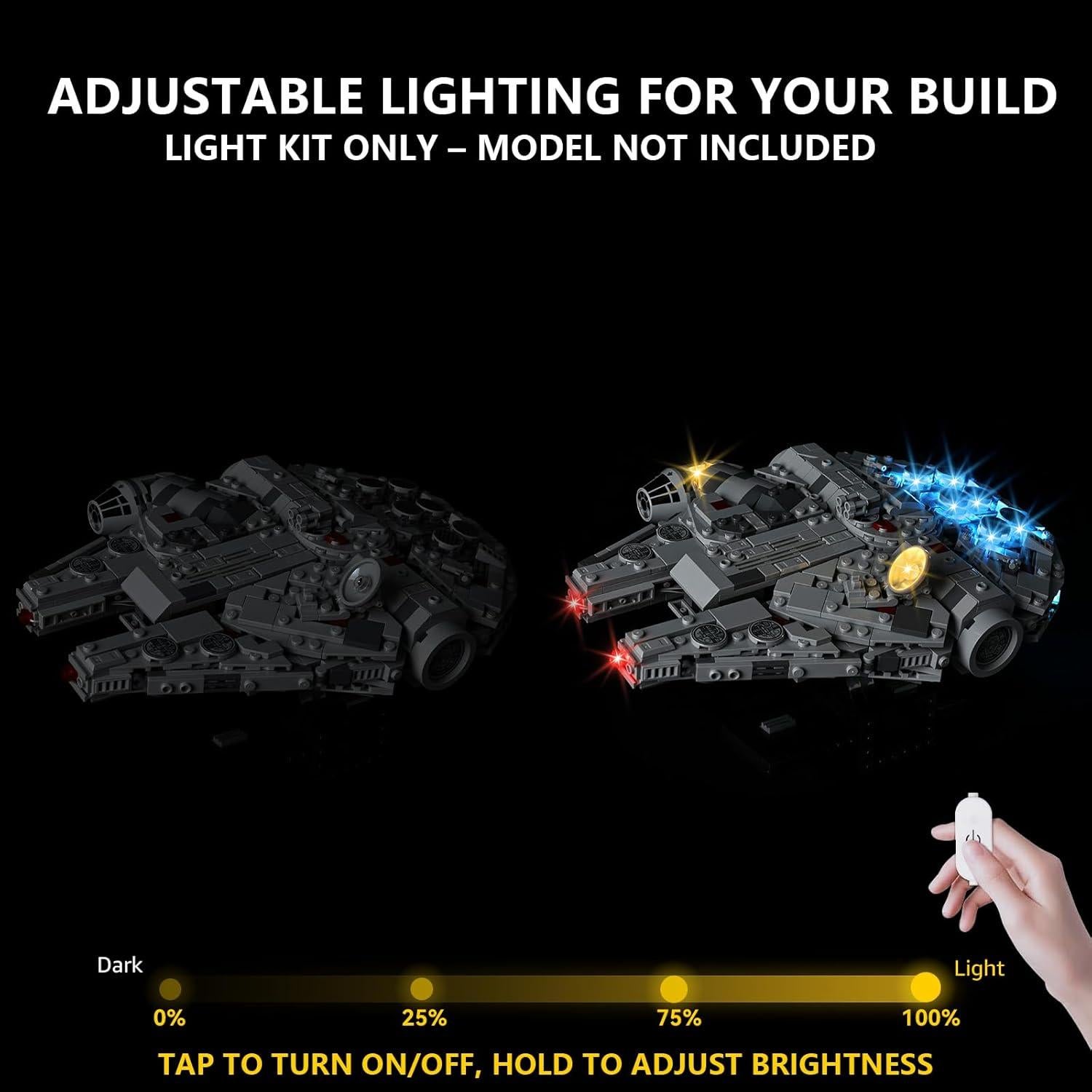 Kit de Iluminación LED BrickSoul para Lego Halcón Milenario 75375