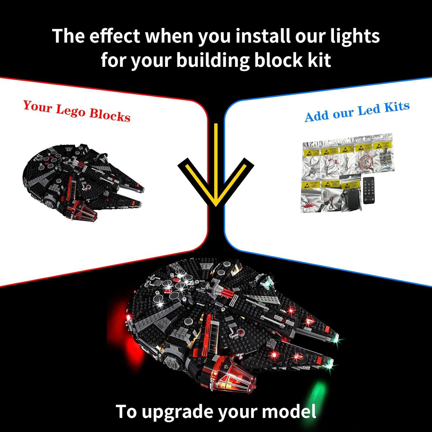 Kit de Luz LED Kyglaring para Lego 75389 Dark Falcon