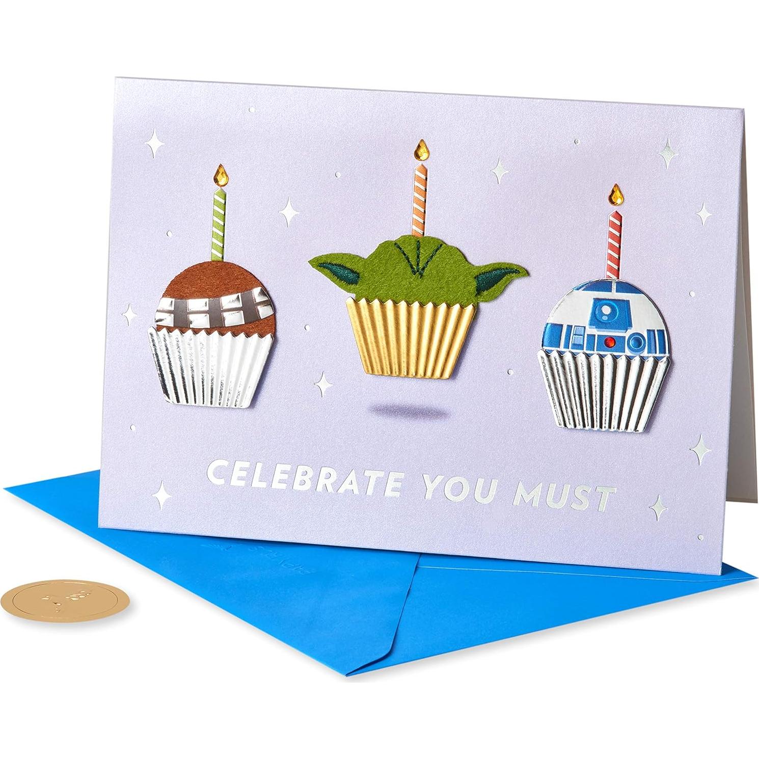 Tarjeta de Cumpleaños Papyrus Star Wars con Cupcakes