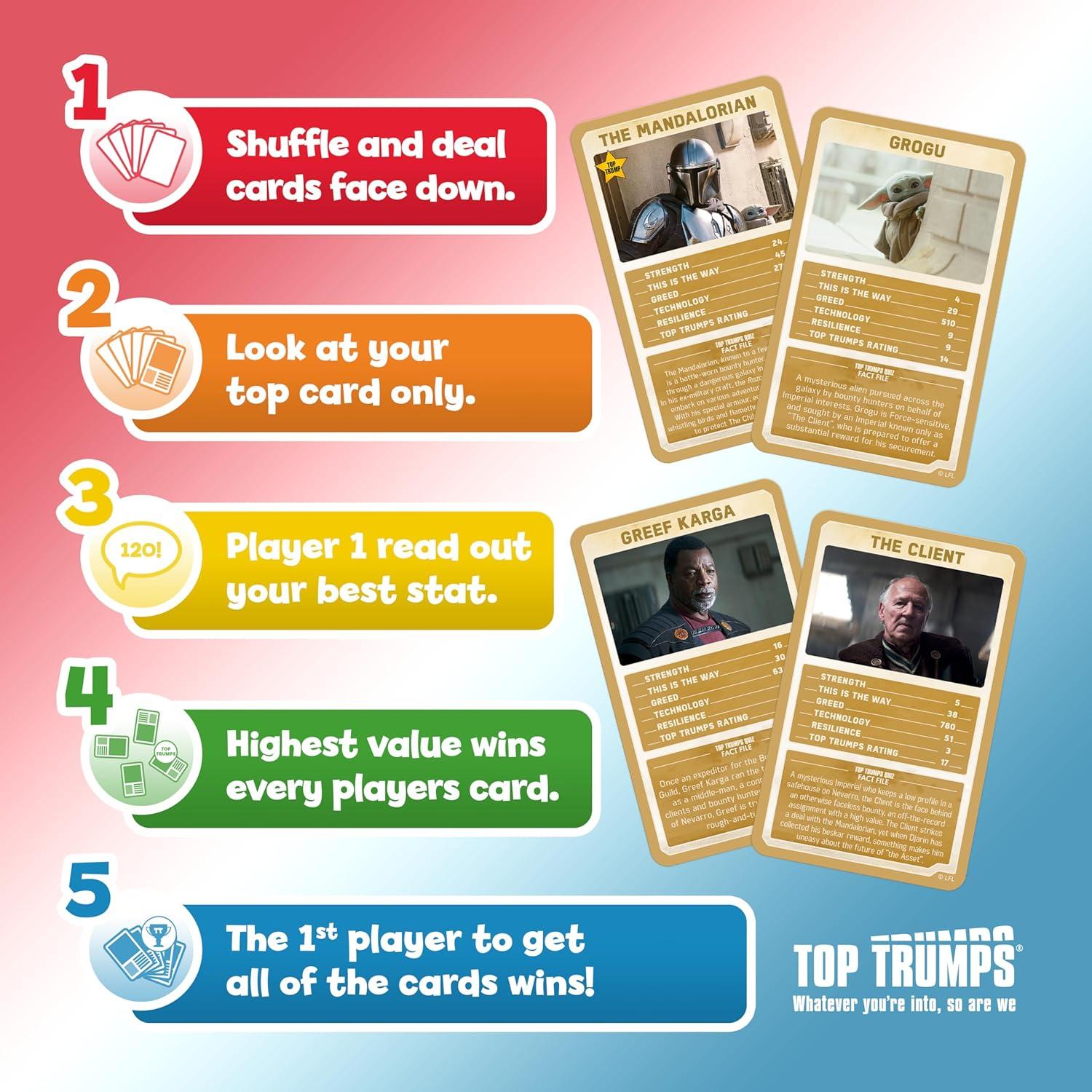 Juego de Cartas Star Wars Mandalorian Top Trumps - 2+ Jugadores