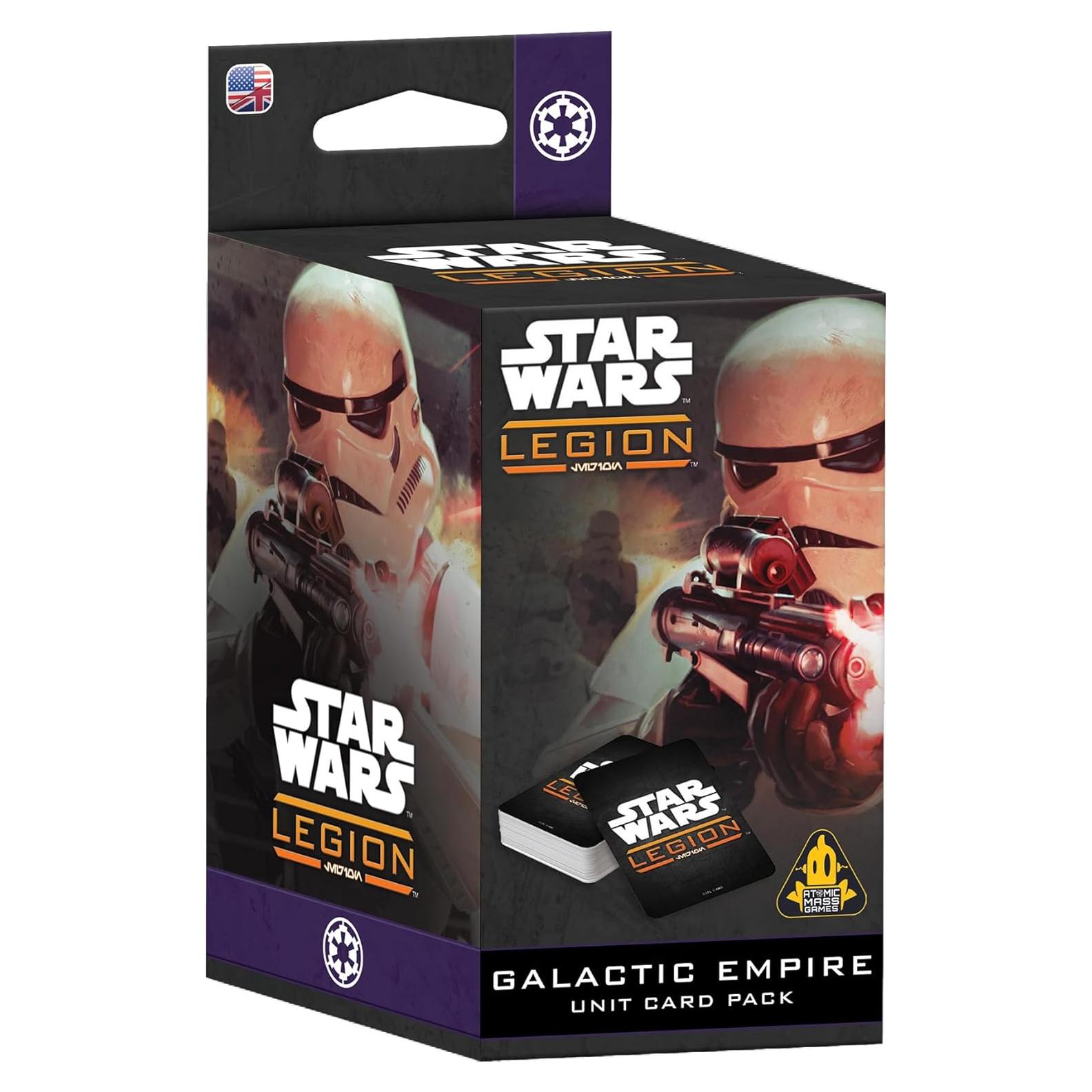 Star Wars: Legion Paquete de Cartas del Imperio Galáctico - 48 Cartas de Unidad y 129 de Mejora