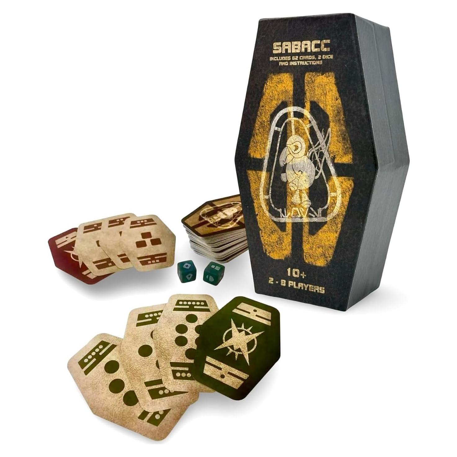 Juego de Cartas Sabacc DTM - 62 Cartas y 2 Dados, 2-8 Jugadores