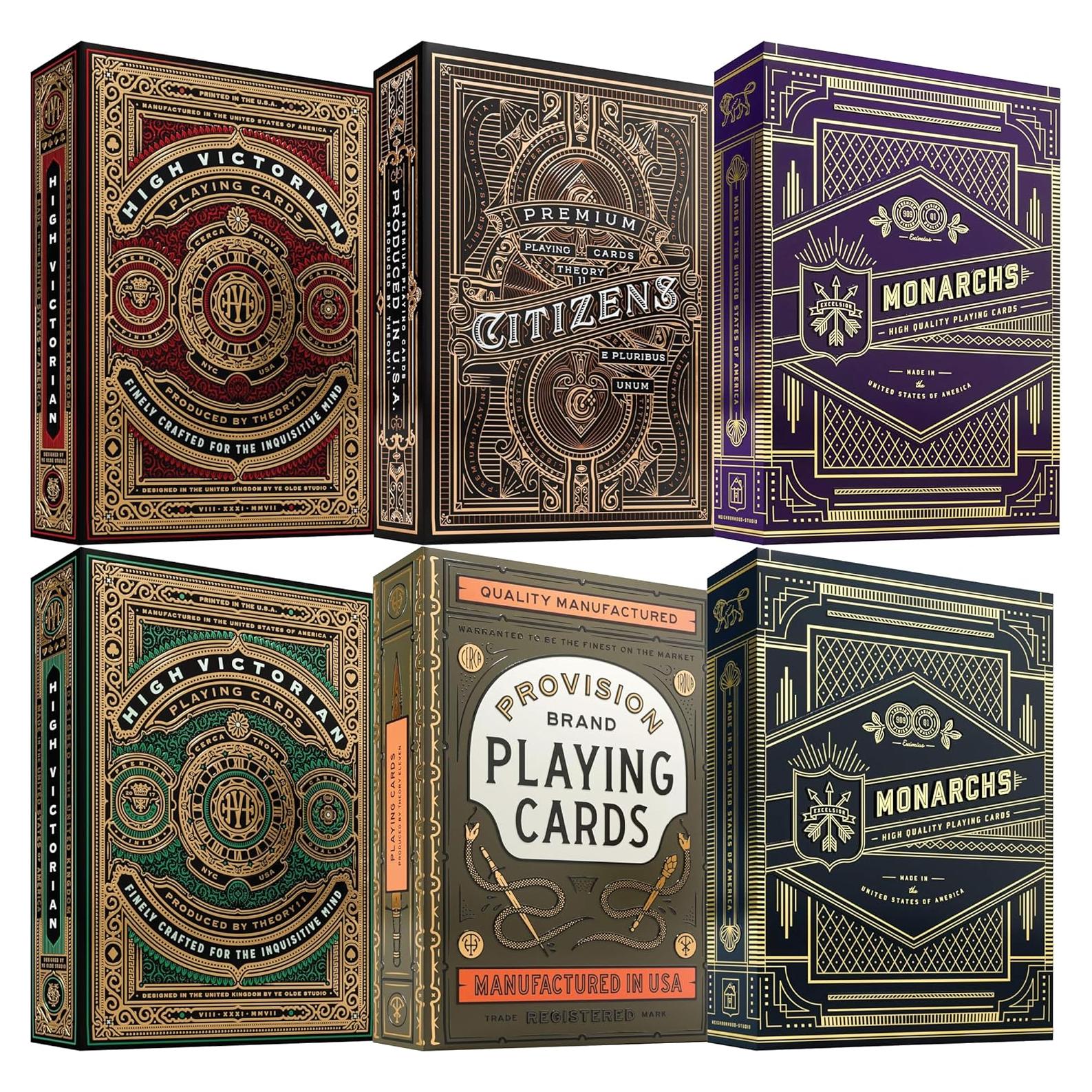 Paquete de 6 Barajas de Cartas Theory11 - Alto Victoriano y Monarcas