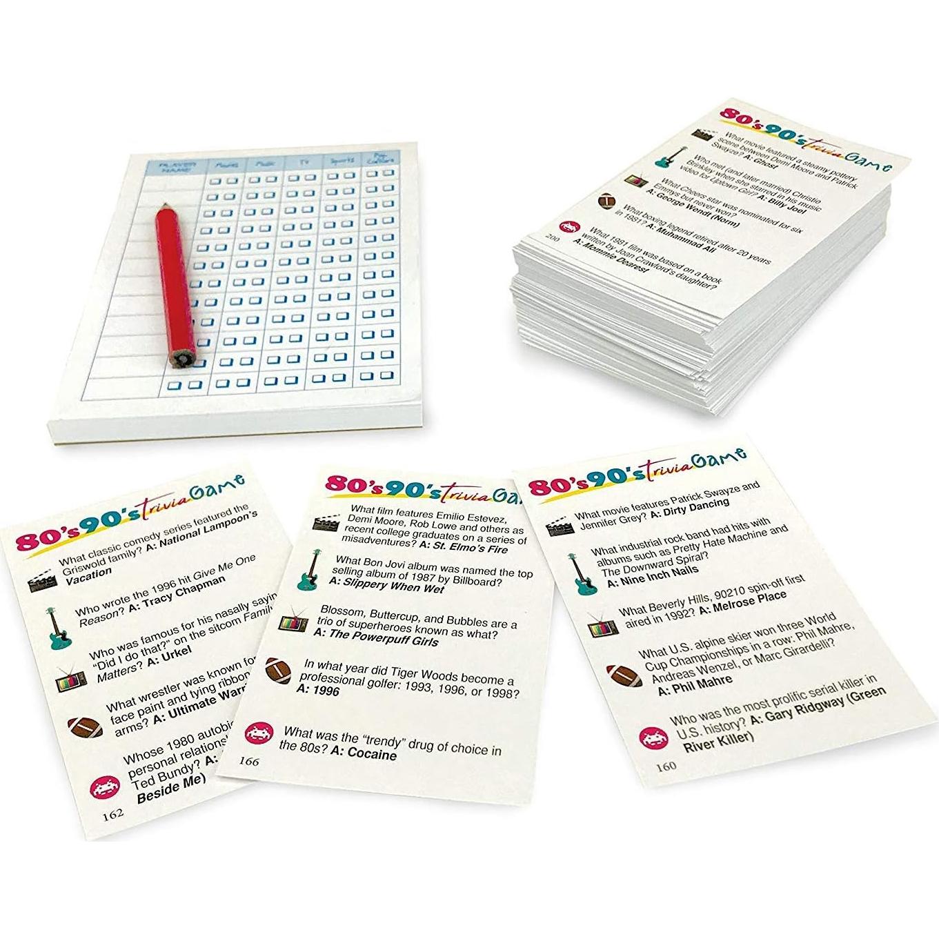 Juego de Trivia de los 80 y 90 Outset Media - 1,000 Preguntas