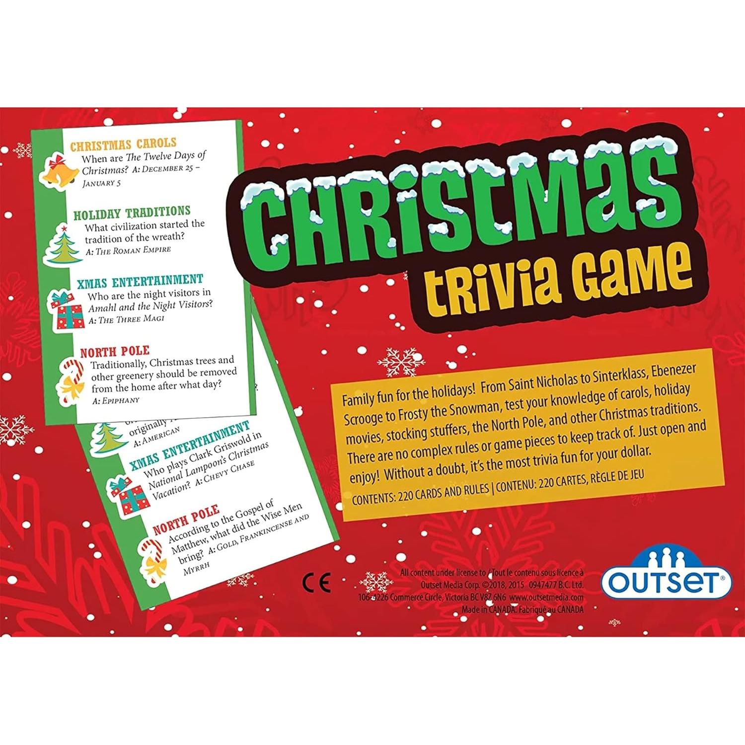 Juego de Trivia Navideña Outset - 220 Tarjetas para 12+ Años