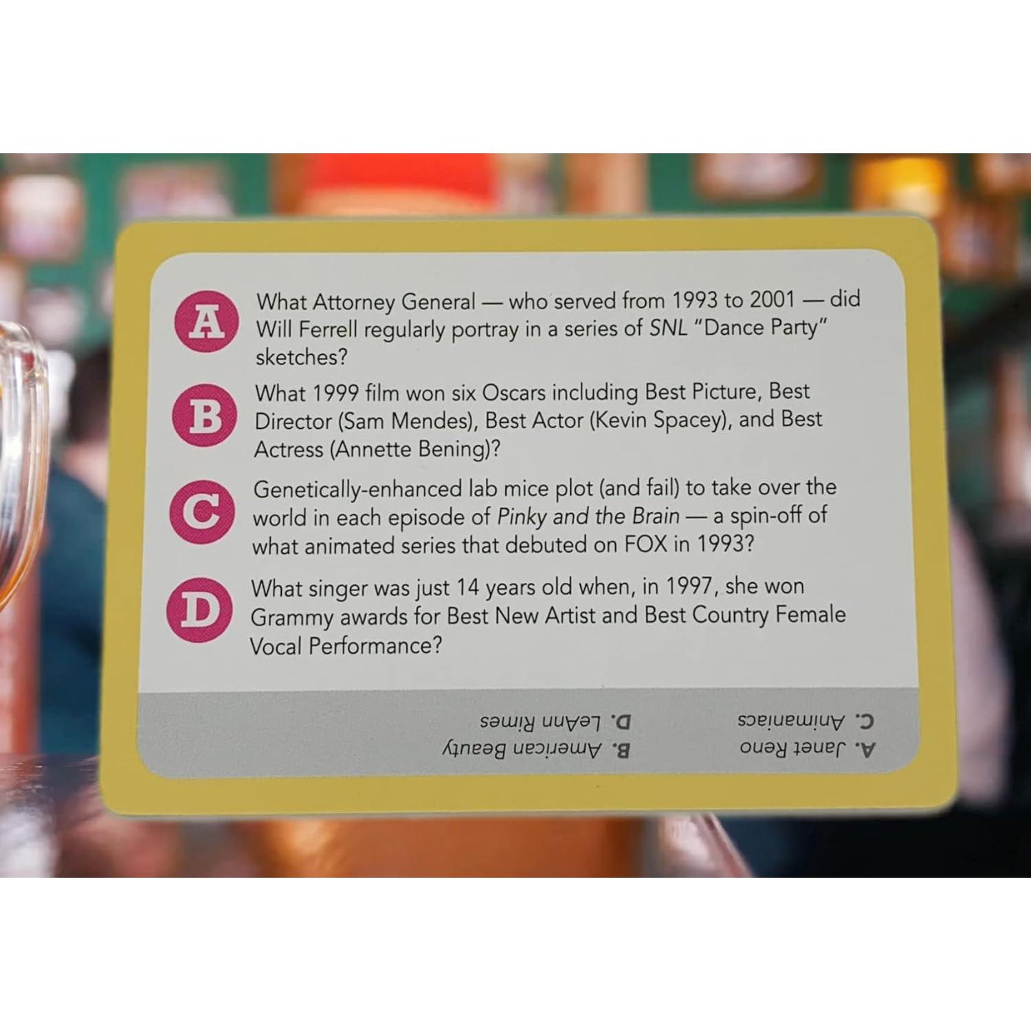 Juego de trivia Tienes que saber los años 90 - 500 preguntas