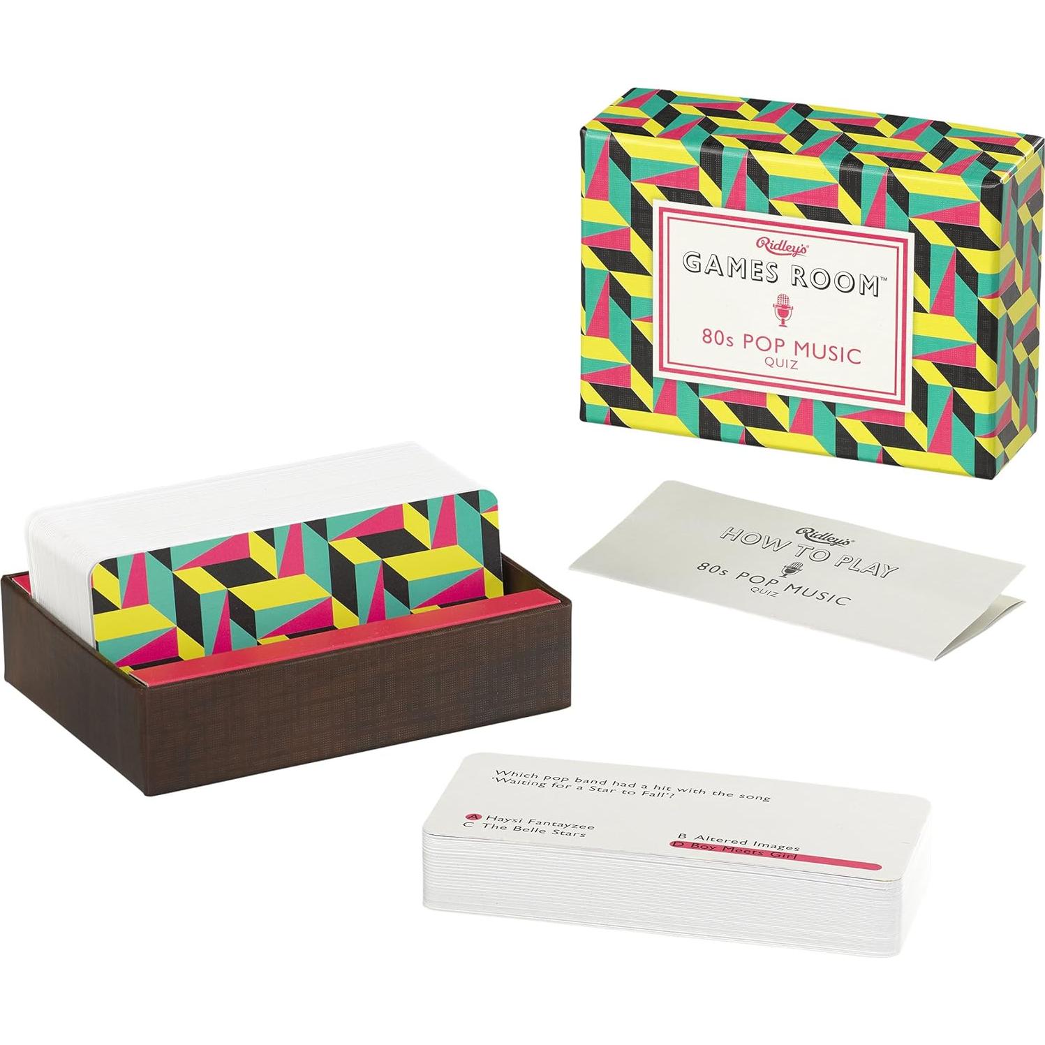 Juego de Trivia de Música Pop de los 80 Ridley - 140 Tarjetas