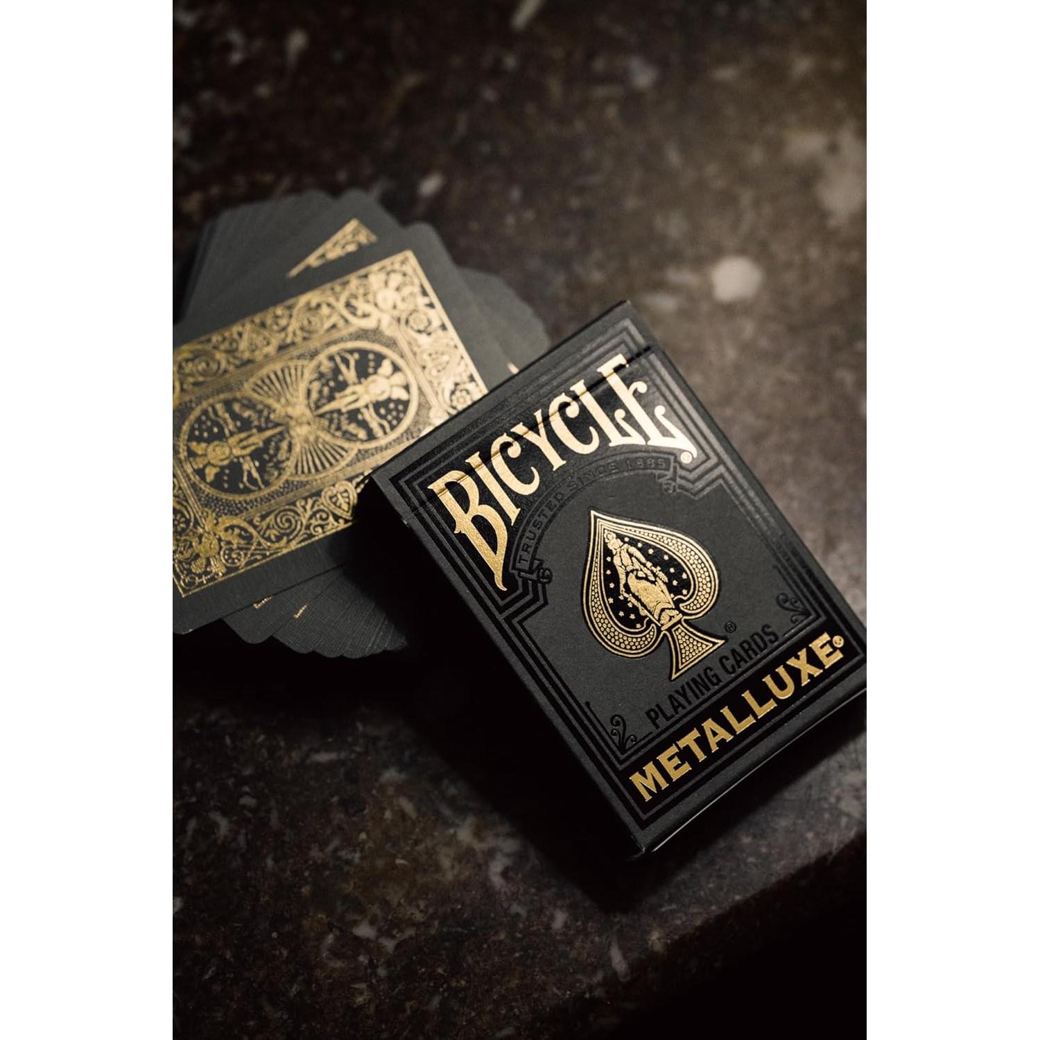 Baraja de Jugar Bicycle Metalluxe Negra y Dorada - Premium