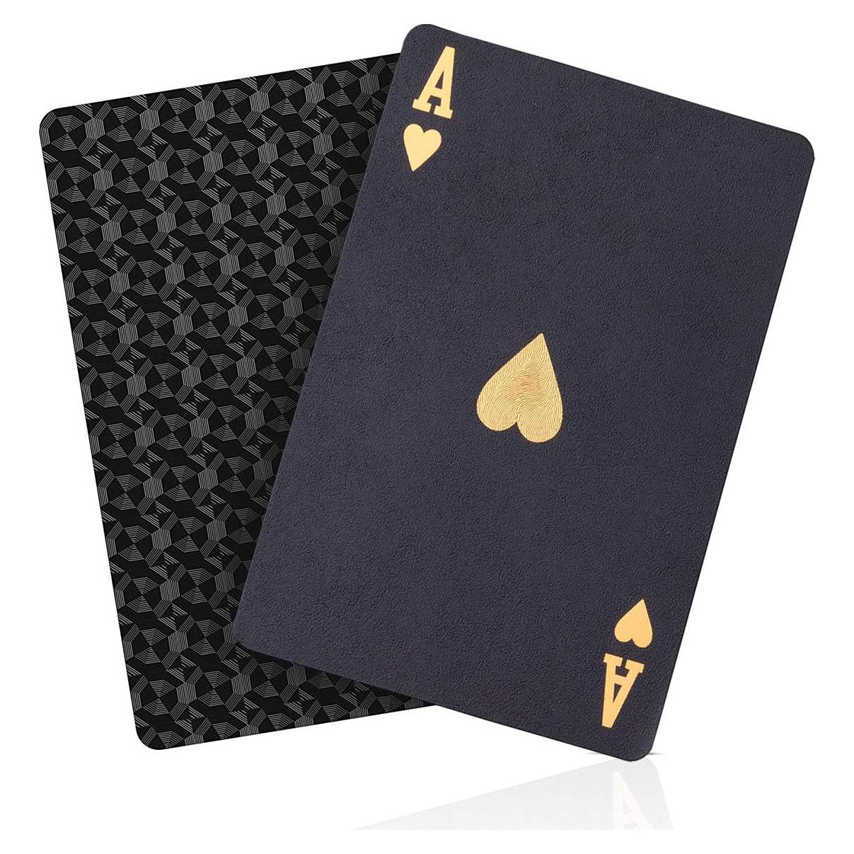 Barajas Impermeables ACELION de Plástico - Juego de Cartas Negro