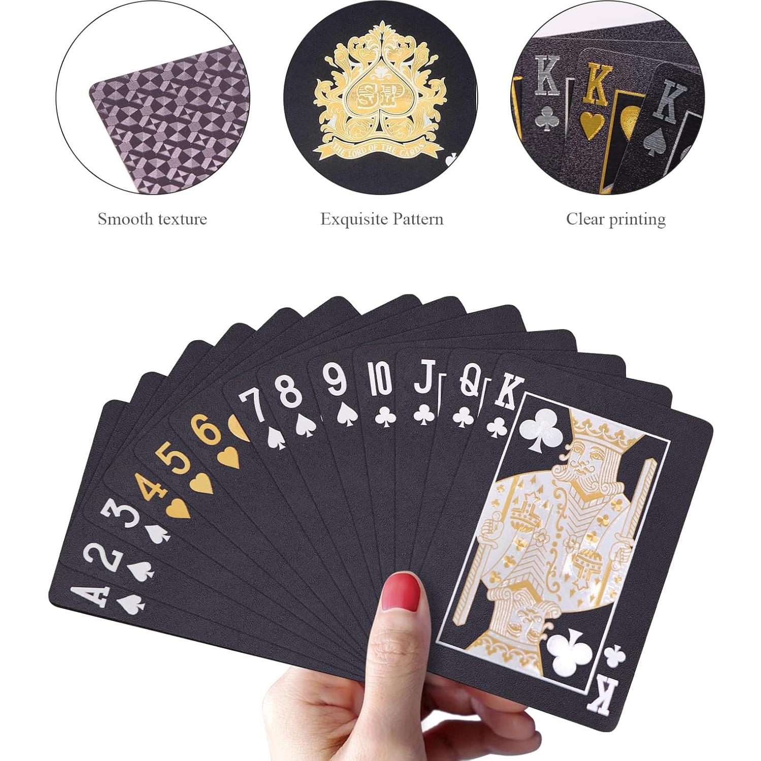 Barajas Impermeables ACELION de Plástico - Juego de Cartas Negro