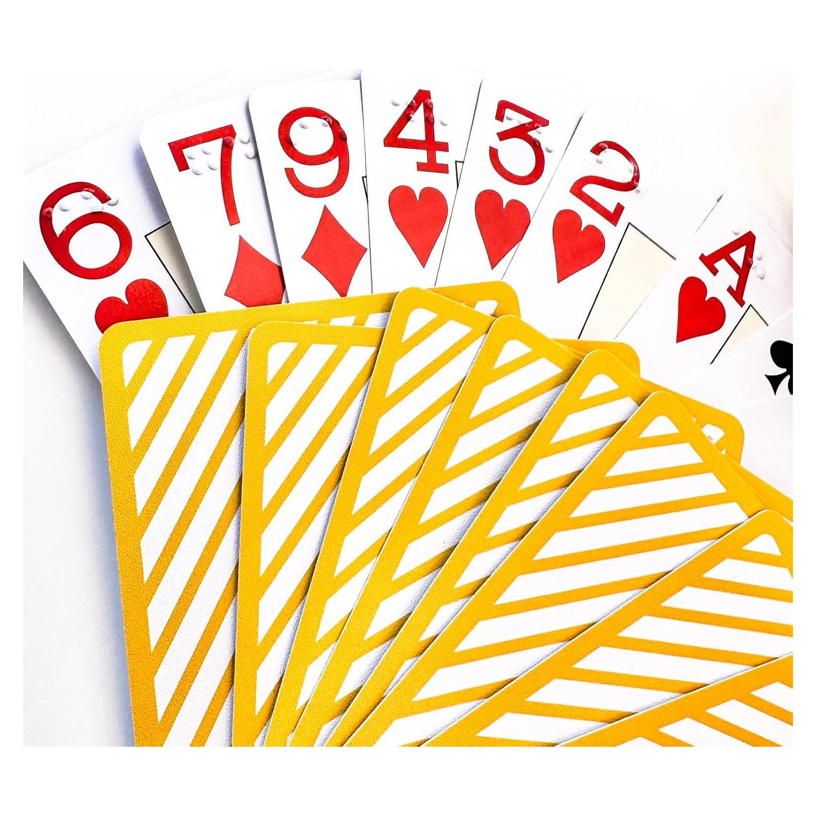 Cartas de Juego Braille Jakilee para Ciegos - Plástico Duradero