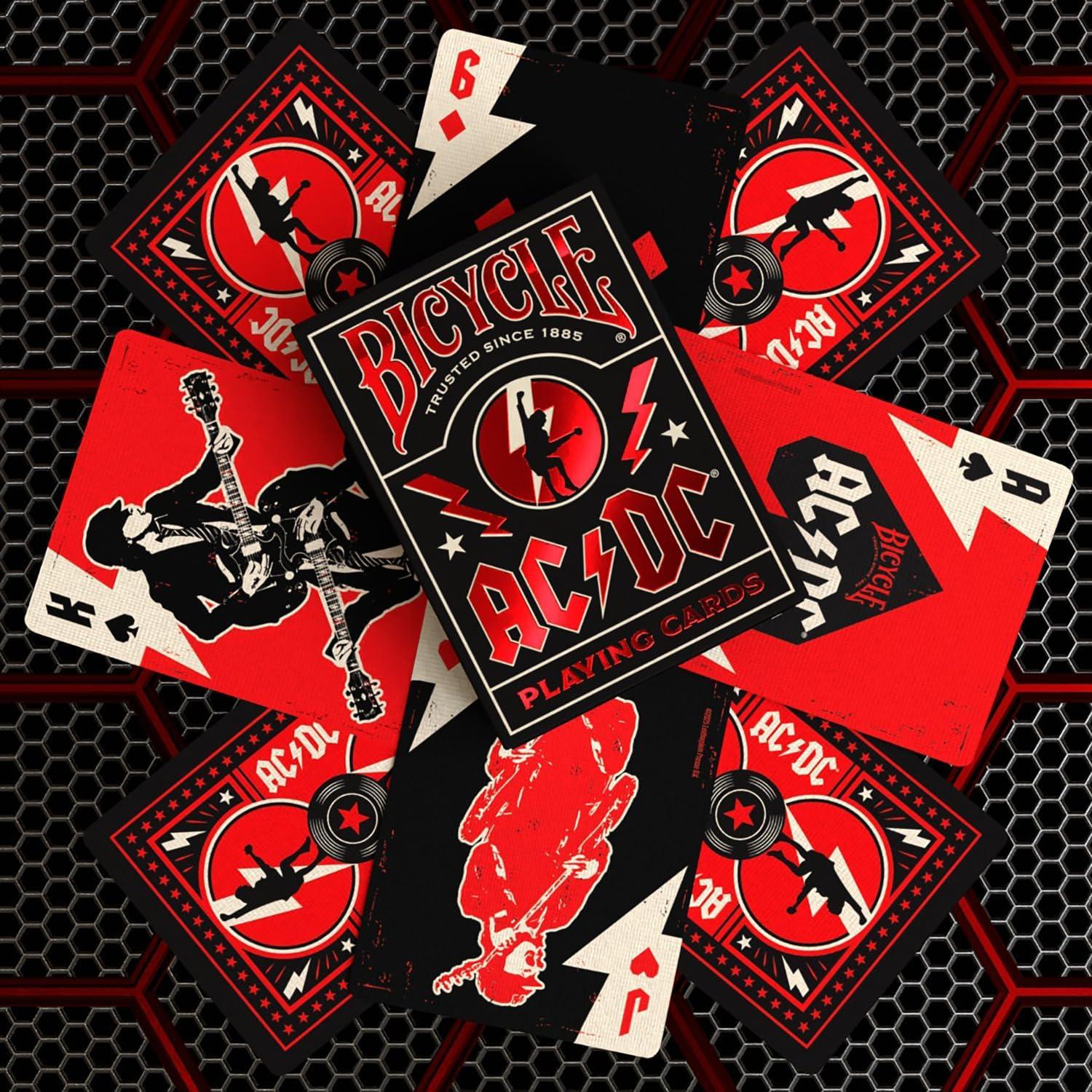 Baraja de Jugar Bicycle AC/DC - Diseño Rockero, 1 Baraja