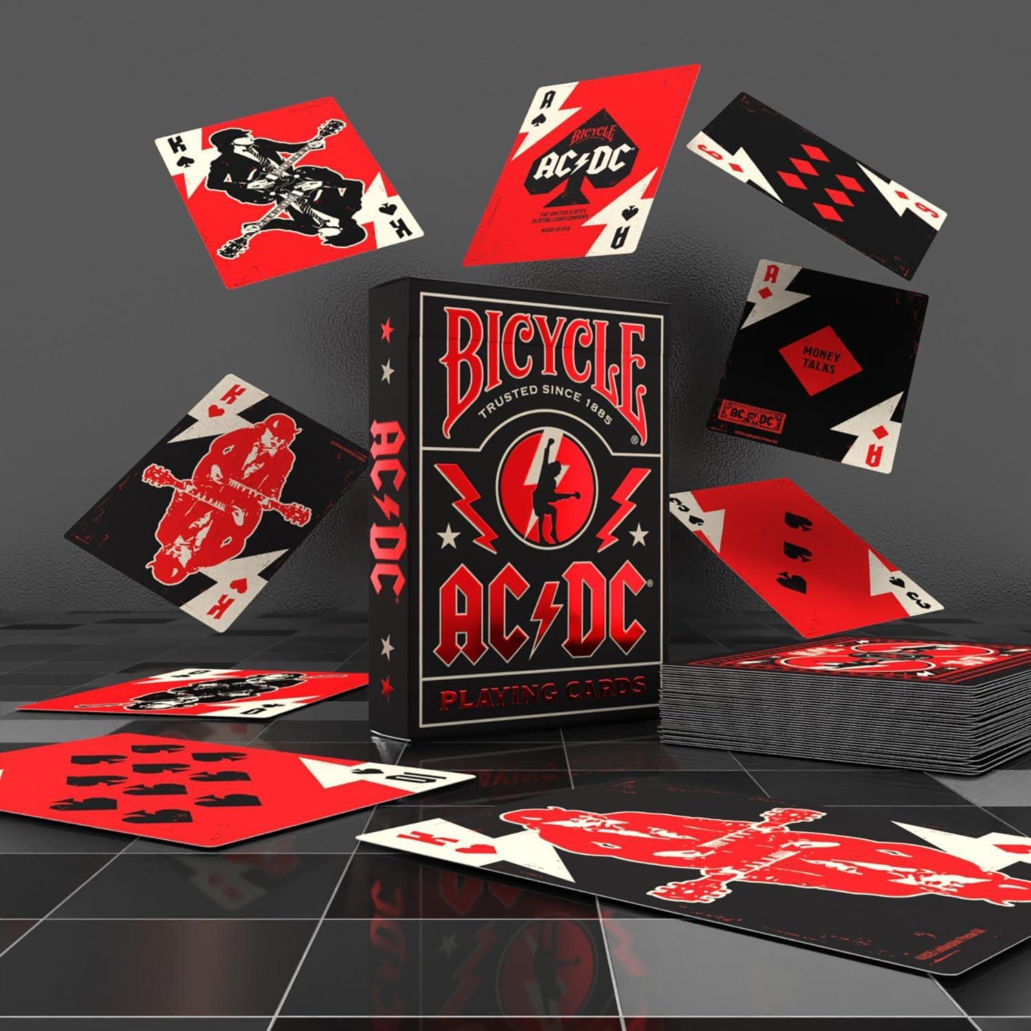 Baraja de Jugar Bicycle AC/DC - Diseño Rockero, 1 Baraja