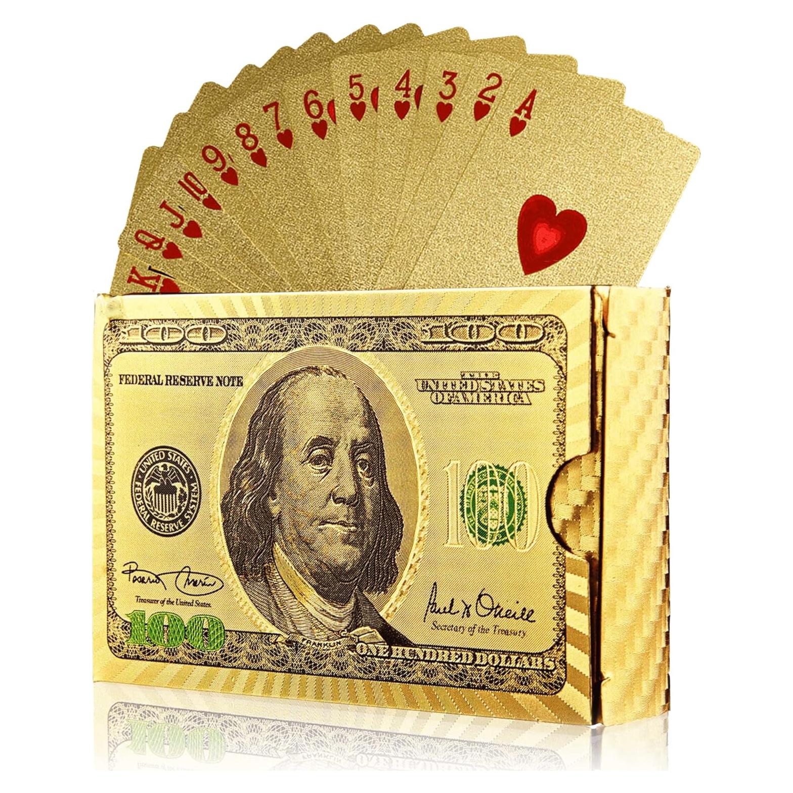 Baraja de Cartas Impermeables Magic Kiss Oro y Plata 54 Piezas