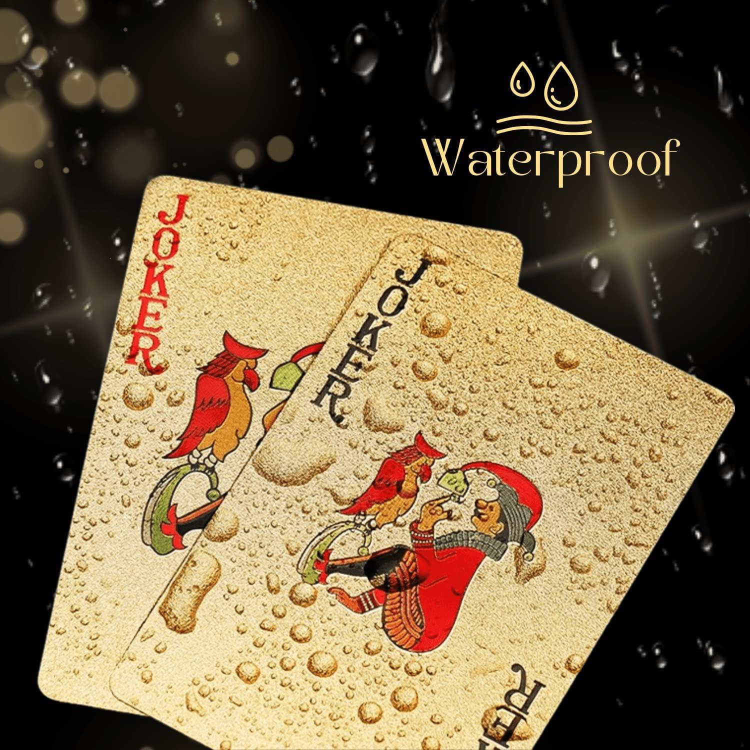 Baraja de Cartas Impermeables Magic Kiss Oro y Plata 54 Piezas