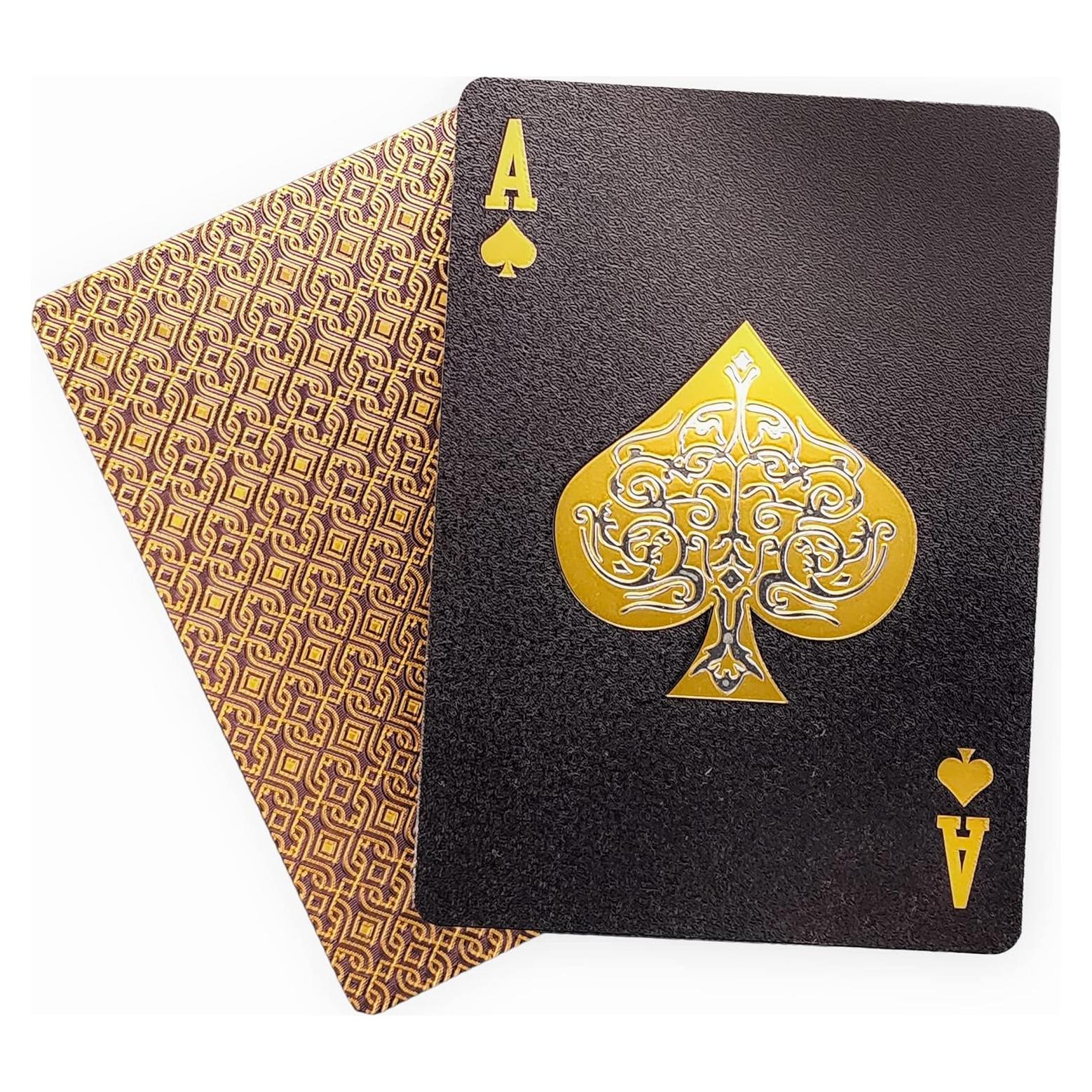 Barajas de Cartas de Juego INTEGEAR Doradas 3D PET Impermeables