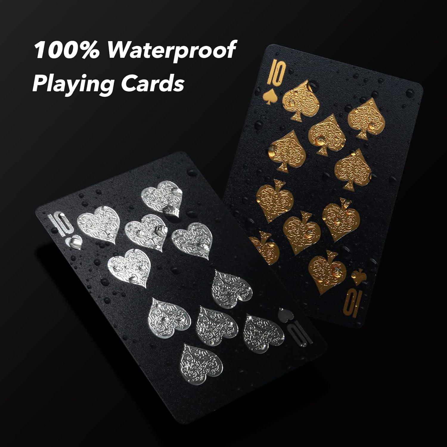 Barajas de Cartas de Juego INTEGEAR Doradas 3D PET Impermeables