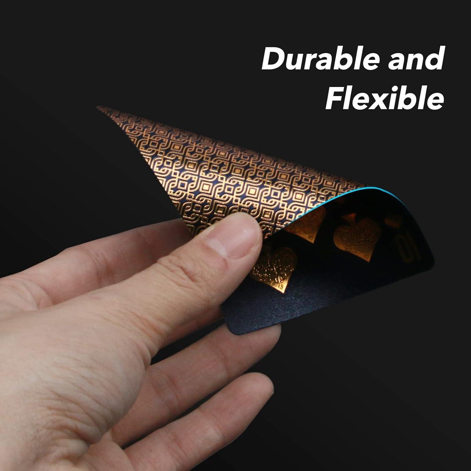 Barajas de Cartas de Juego INTEGEAR Doradas 3D PET Impermeables