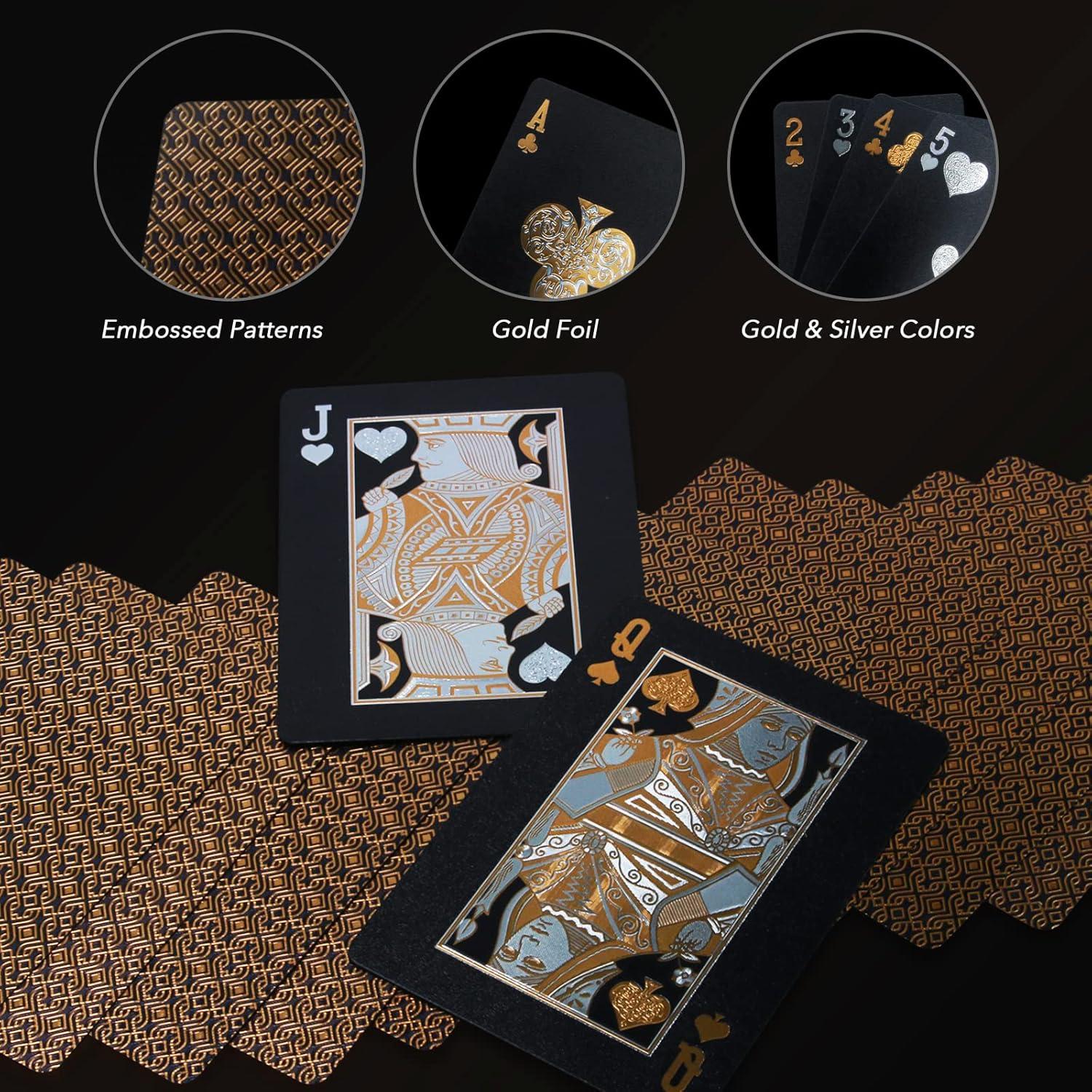 Barajas de Cartas de Juego INTEGEAR Doradas 3D PET Impermeables