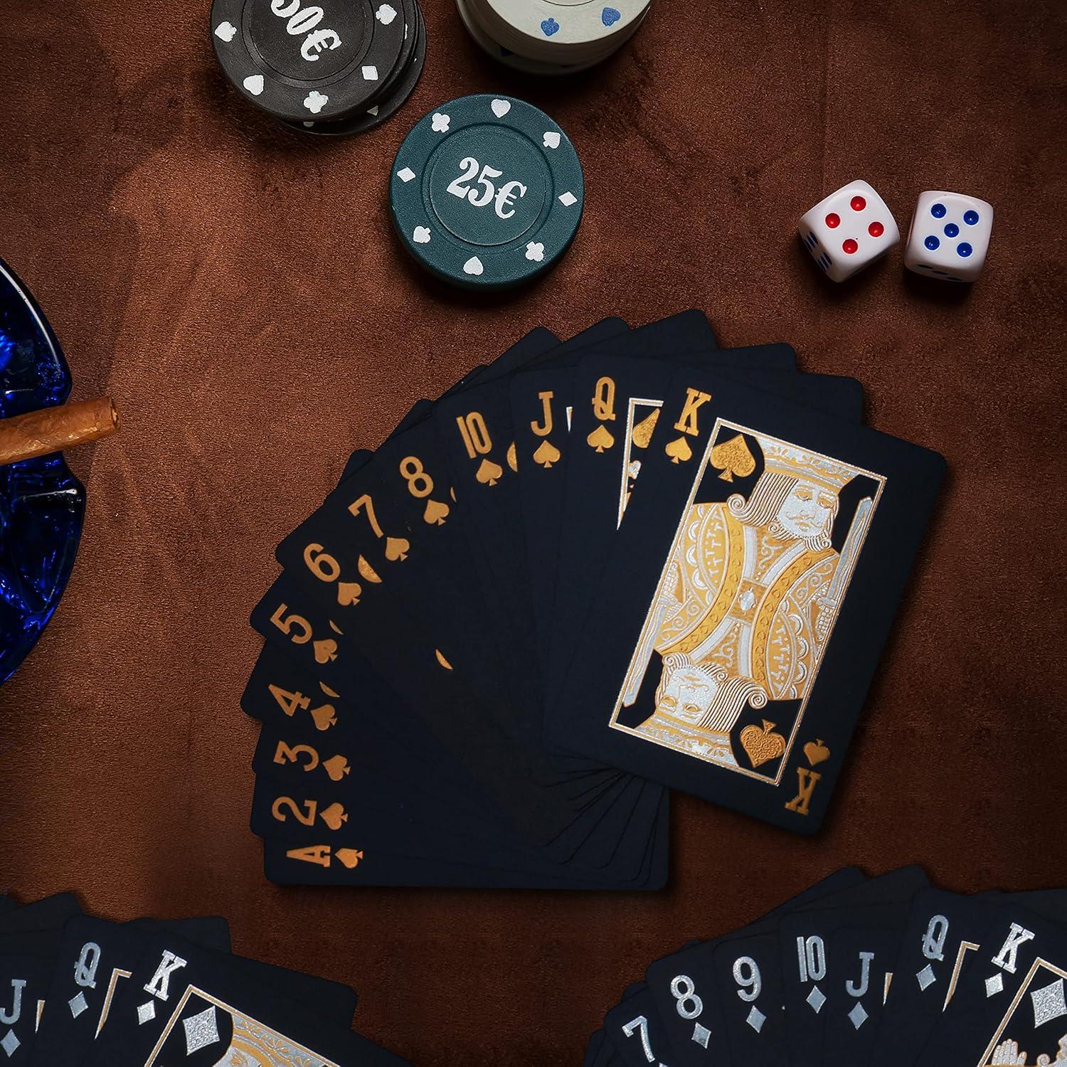 Barajas de Cartas de Juego INTEGEAR Doradas 3D PET Impermeables