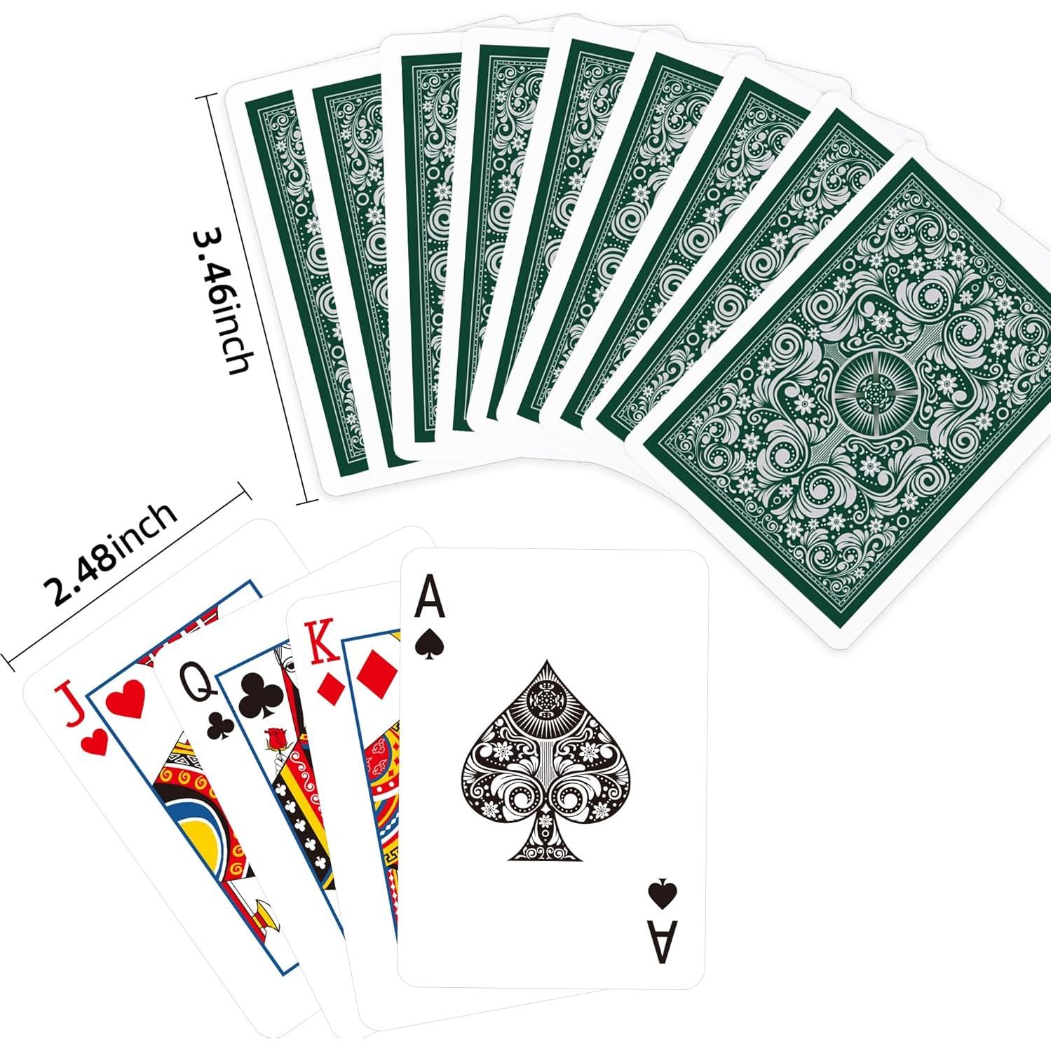 Barajas de Jugar Timenued 2 Paquetes Verde Naranja 63x88mm