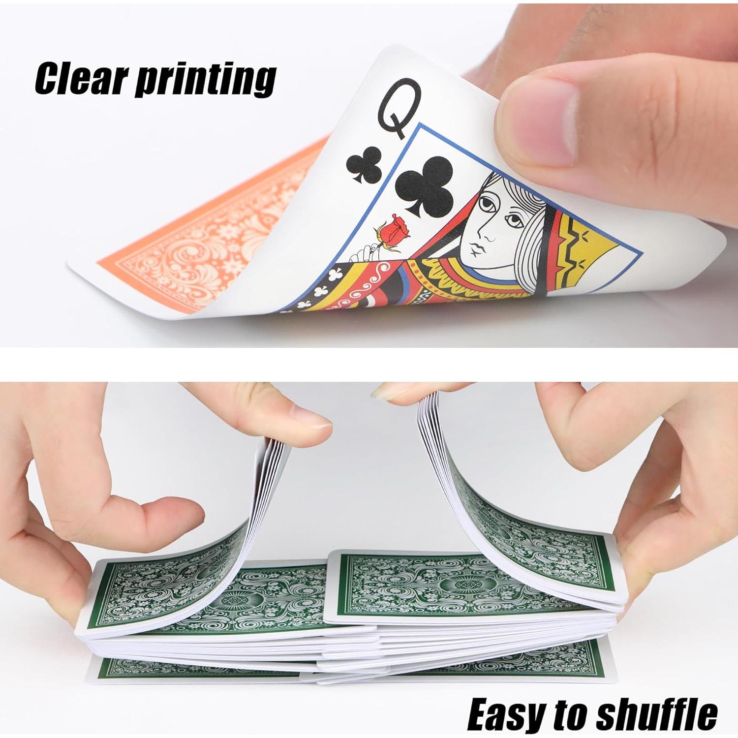 Barajas de Jugar Timenued 2 Paquetes Verde Naranja 63x88mm