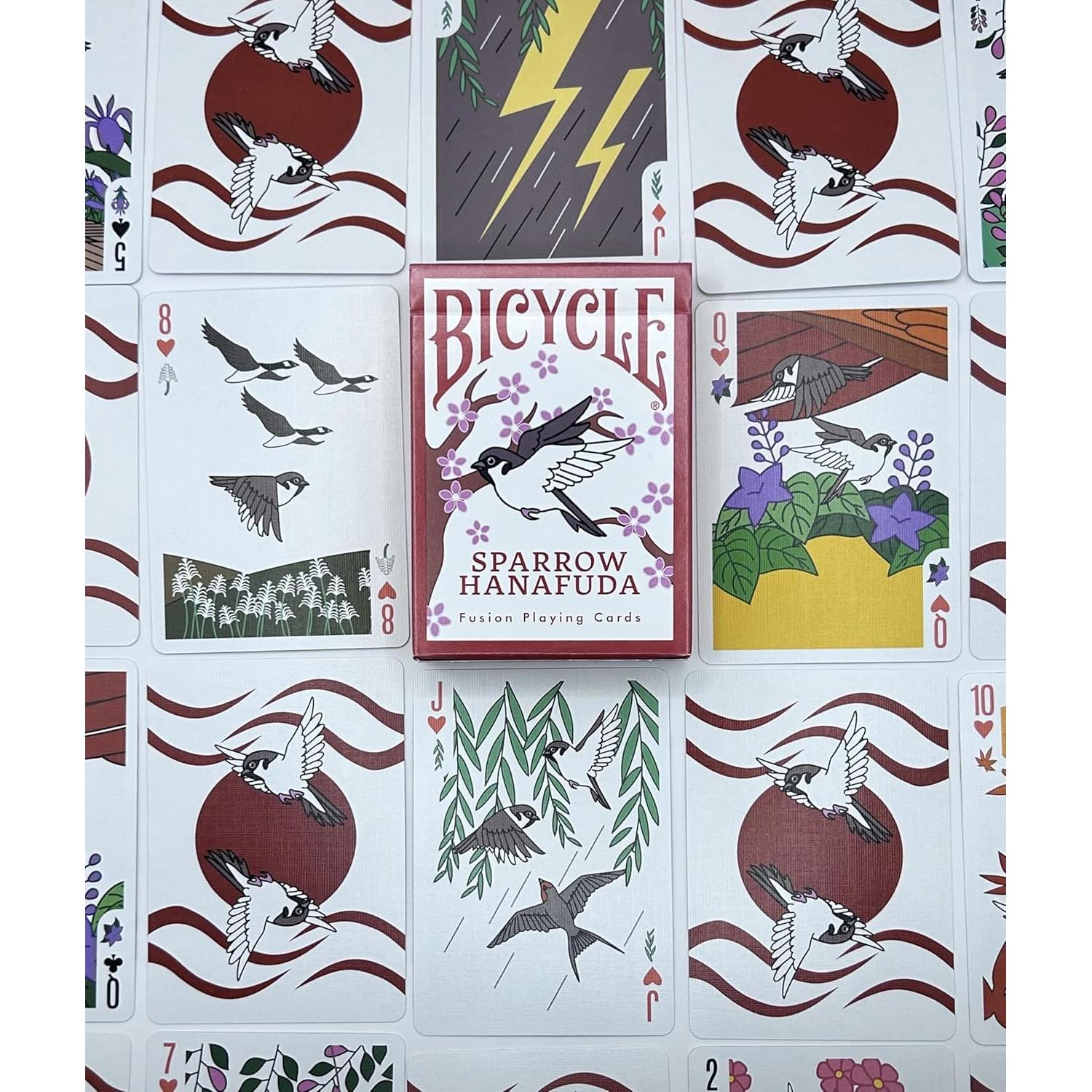 Baraja de Poker Bicycle Sparrow Hanafuda Fusión - 52 Cartas